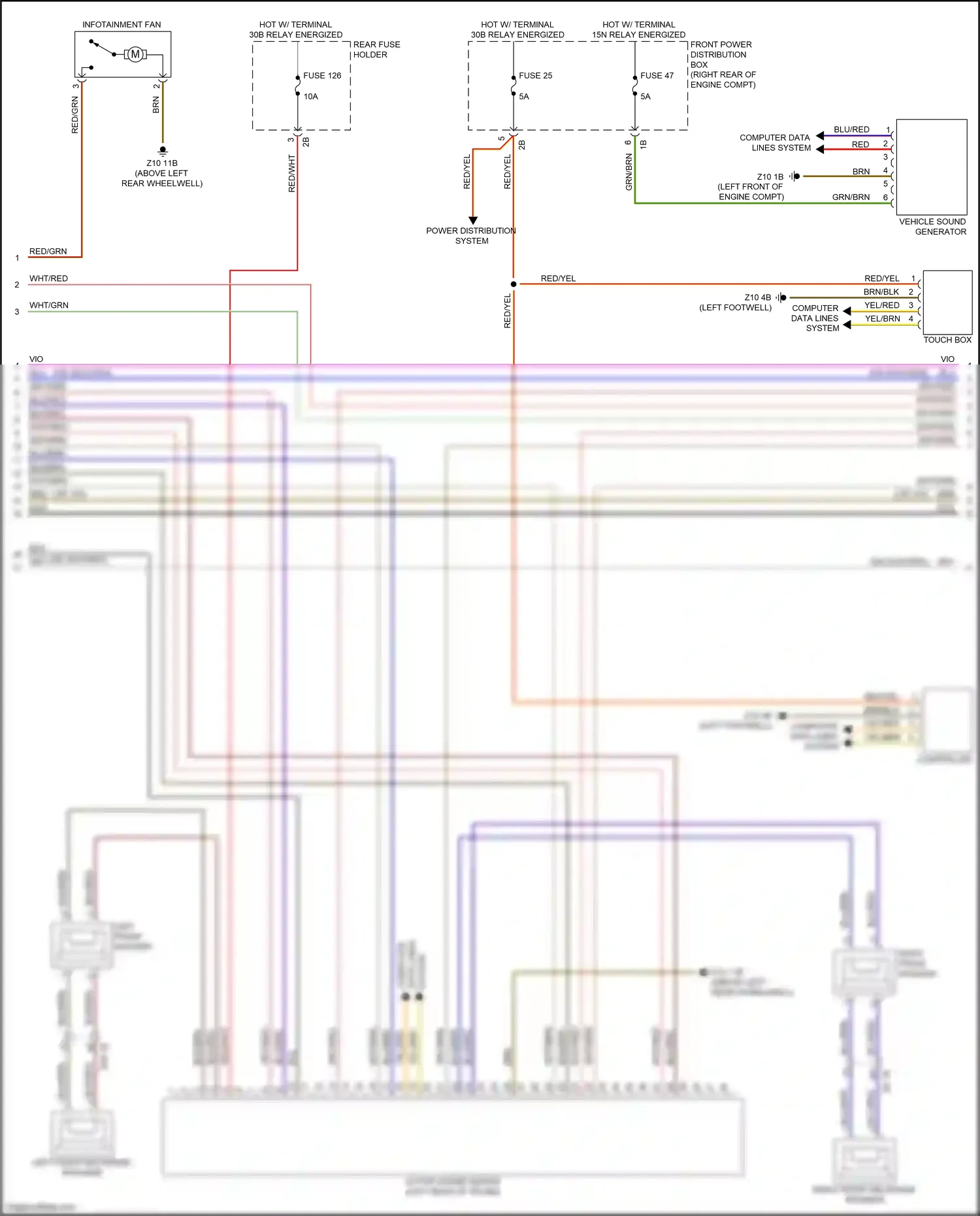BMW 3 series GT F34 facelift (2015-2020) left front mid-range speaker wiring diagram  (1 of 10)