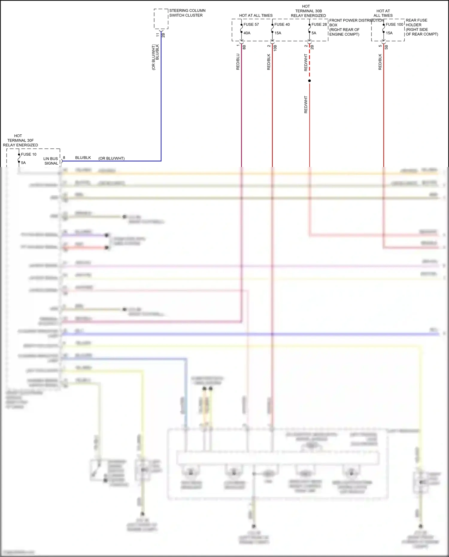 BMW 3 series GT F34 facelift (2015-2020) left frontal light electronics wiring diagram  (2 of 2)