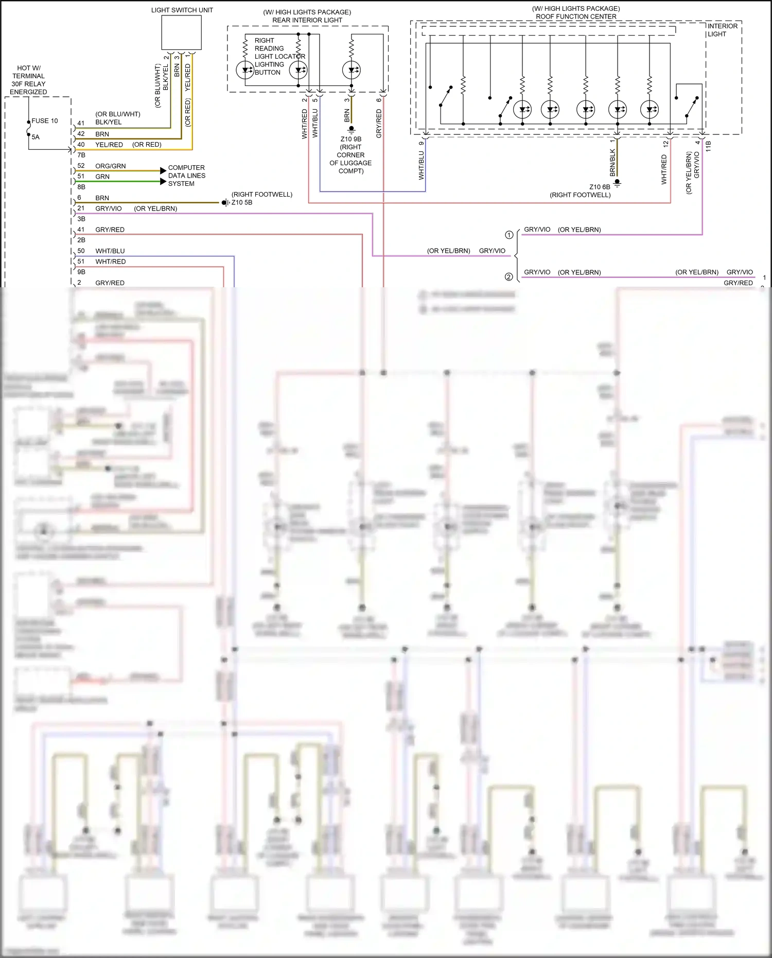 BMW 3 series GT F34 facelift (2015-2020) light switch unit wiring diagram  (7 of 8)