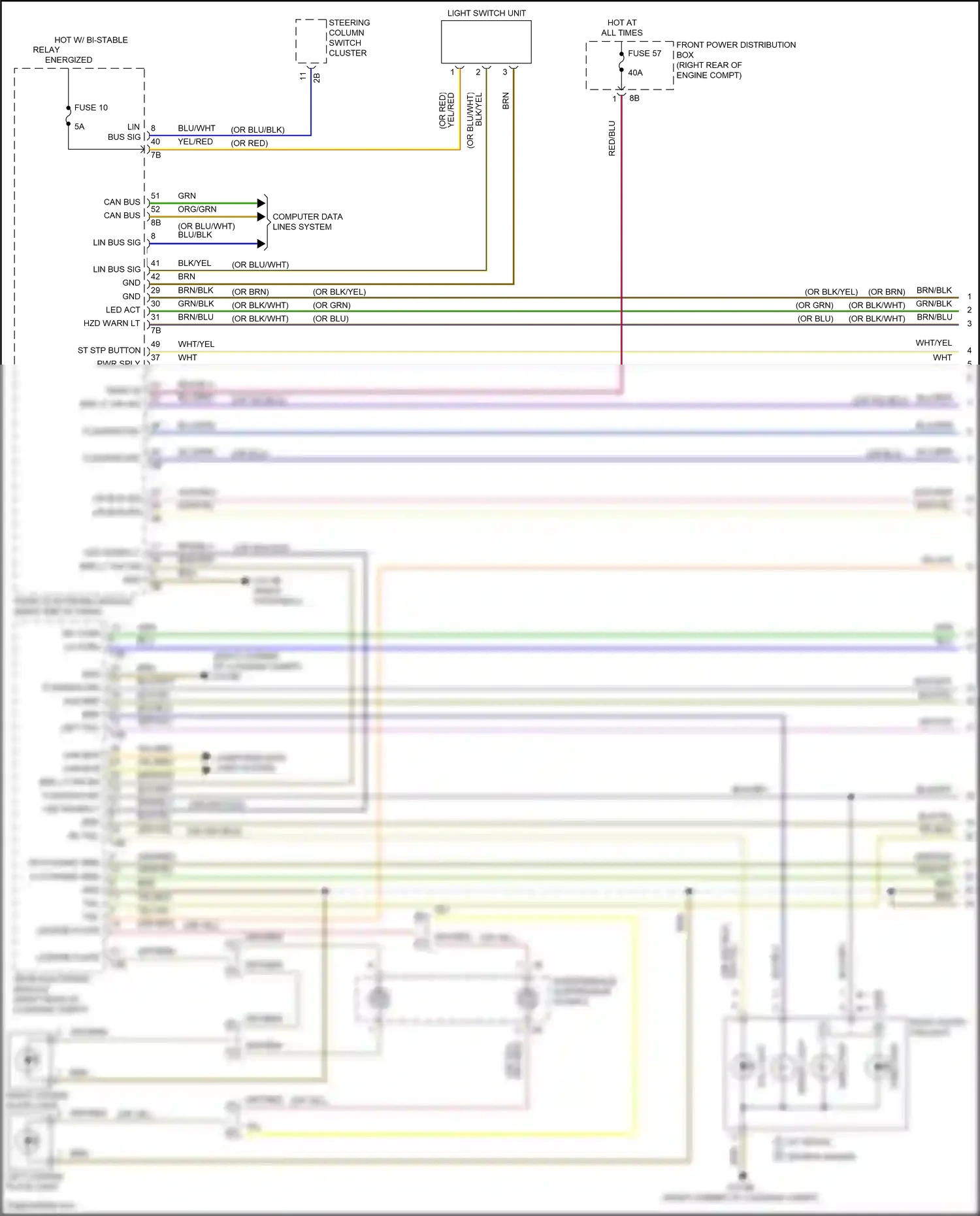 BMW 3 series GT F34 facelift (2015-2020) light switch unit wiring diagram  (2 of 8)