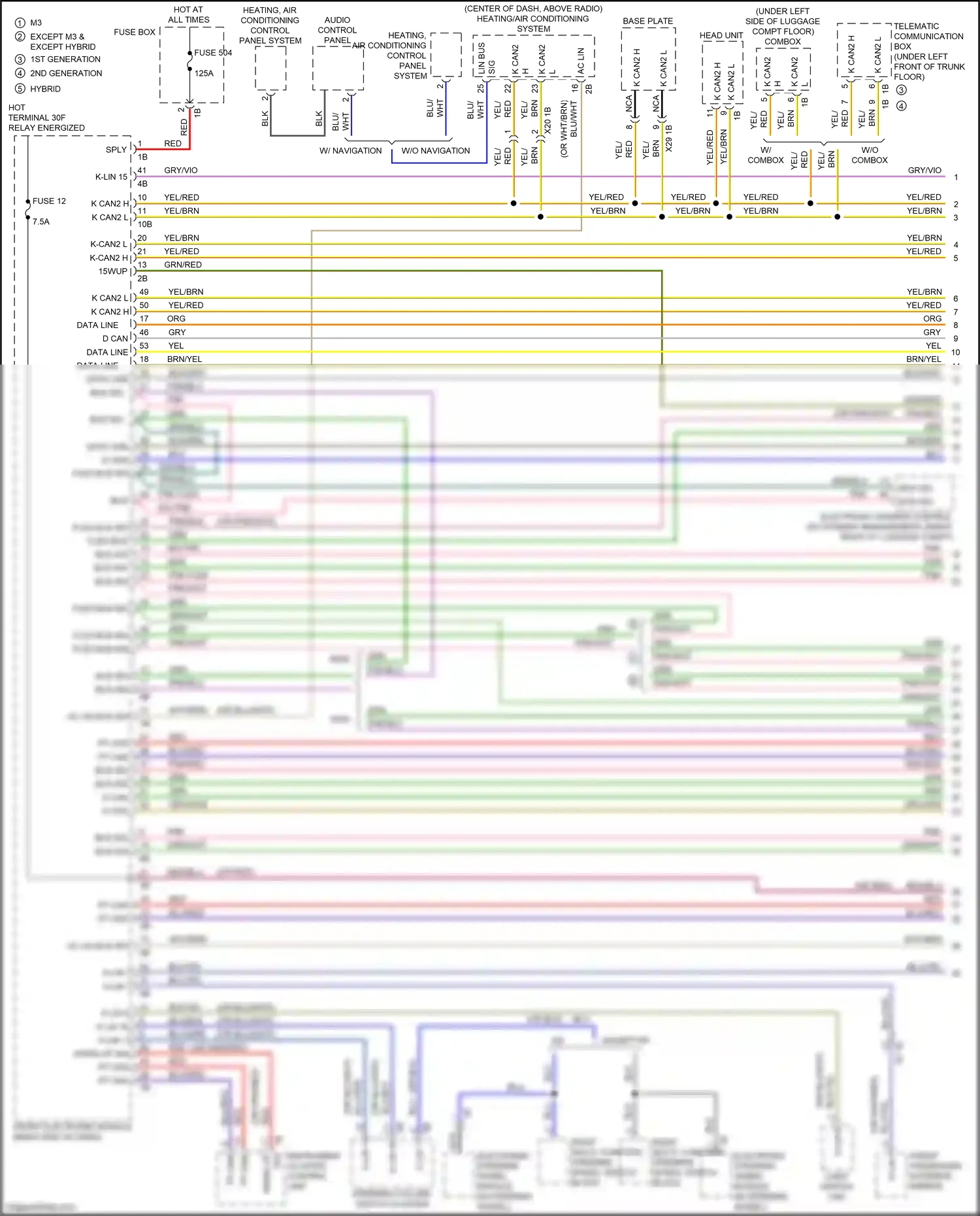 BMW 3 series GT F34 facelift (2015-2020) light switch unit wiring diagram  (1 of 8)