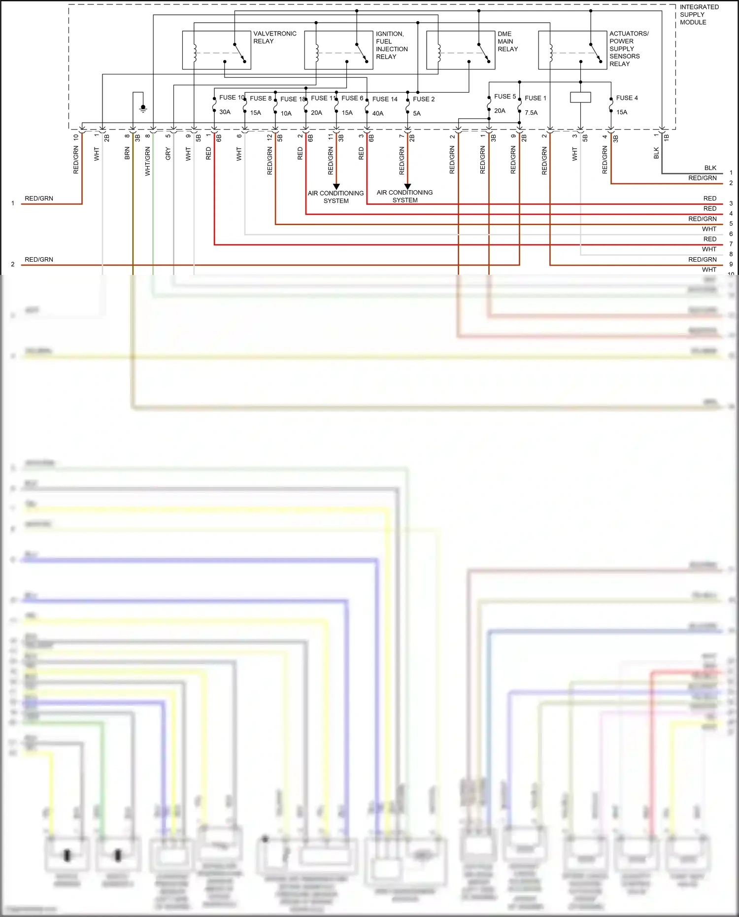 BMW 3 series GT F34 facelift (2015-2020) quantity control valve wiring diagram  (2 of 2)