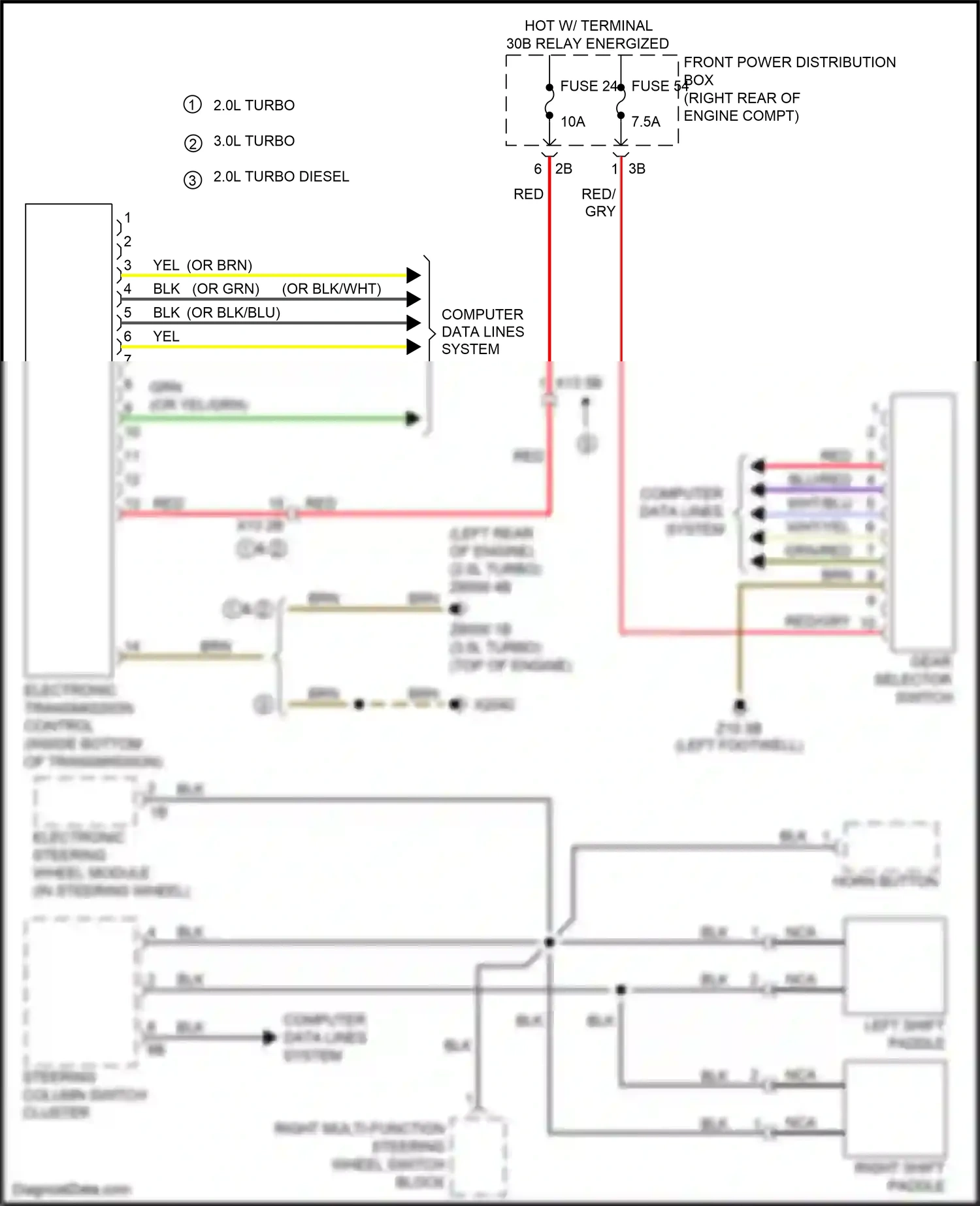 BMW 3 series GT F34 facelift (2015-2020) right multi-function steering wheel switch block wiring diagram  (1 of 4)