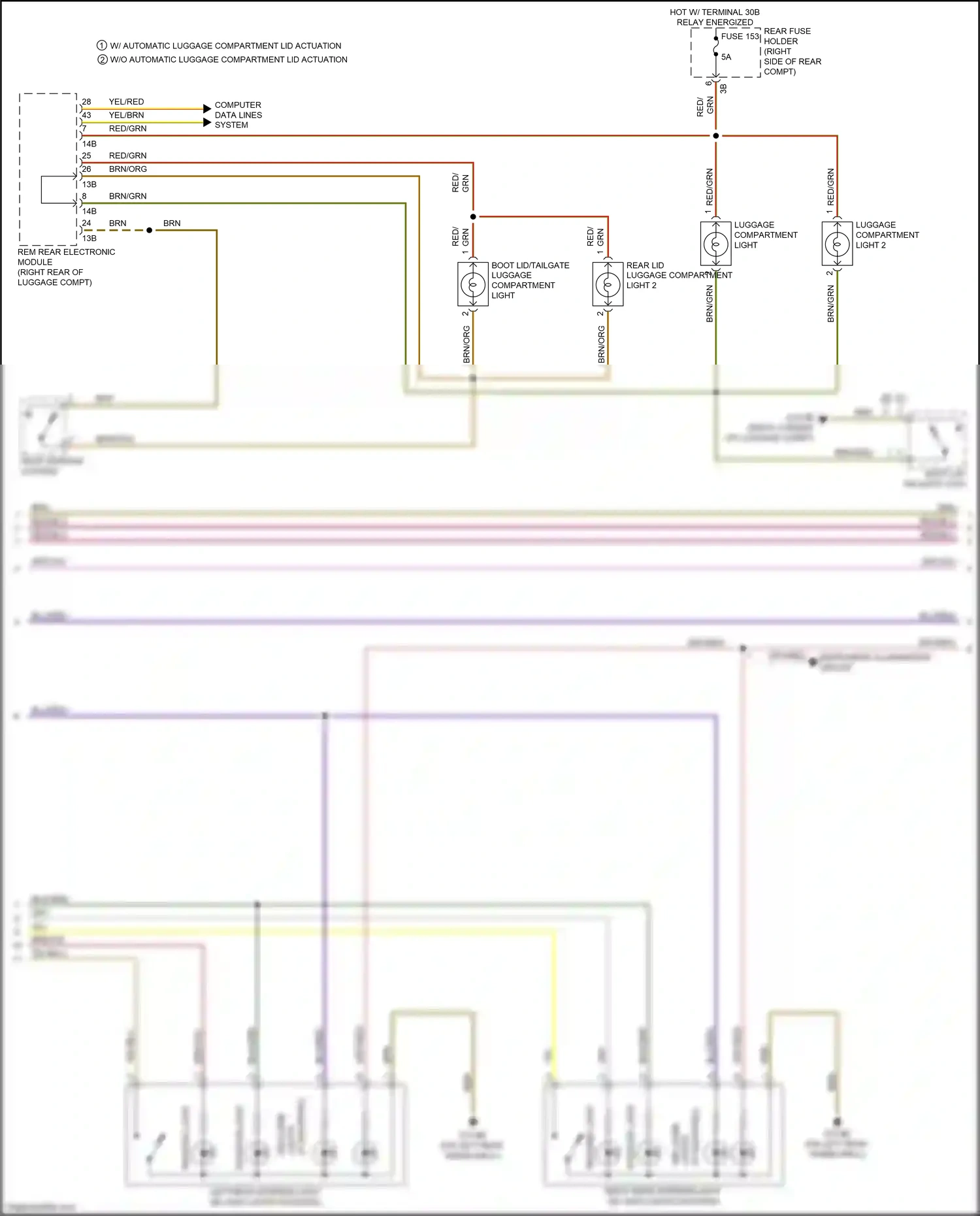 BMW 3 series GT F34 (2011-2016) boot lid/ tailgate lock wiring diagram  (14 of 17)