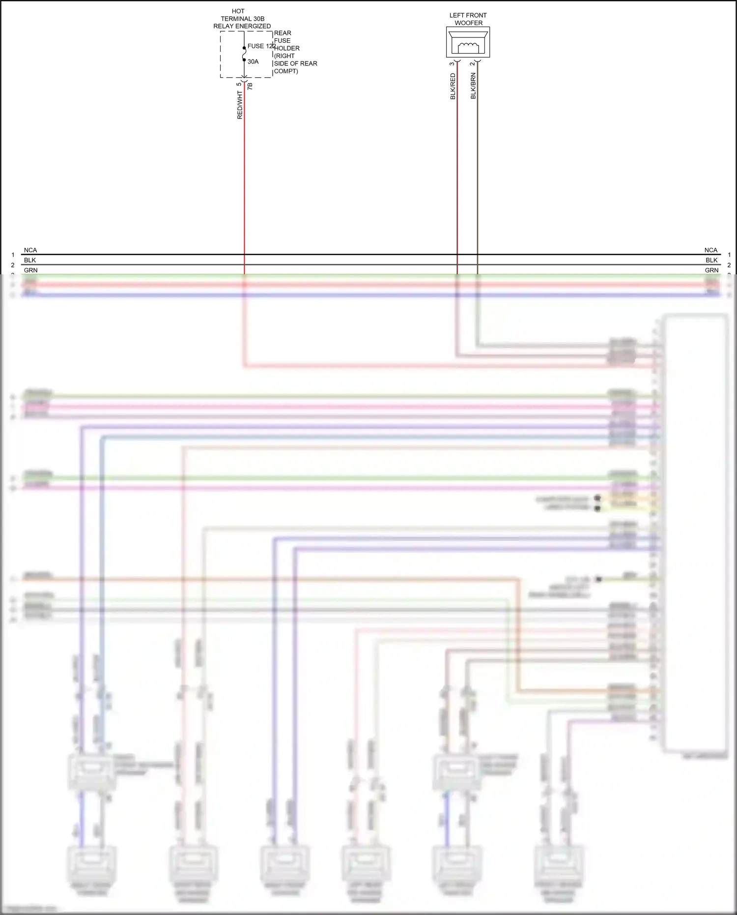 BMW 3 series GT F34 (2011-2016) front center mid-range speaker wiring diagram  (1 of 10)