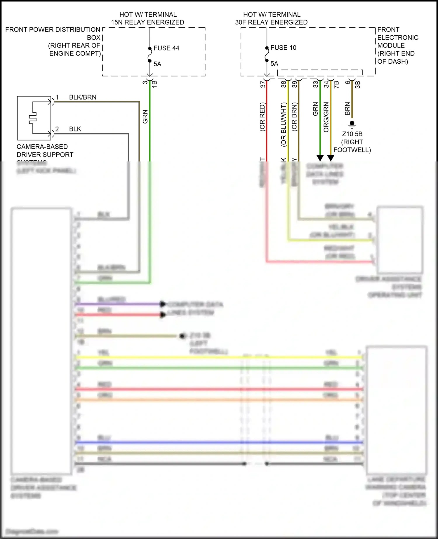 BMW 3 series GT F34 (2011-2016) front electronic module wiring diagram  (36 of 41)