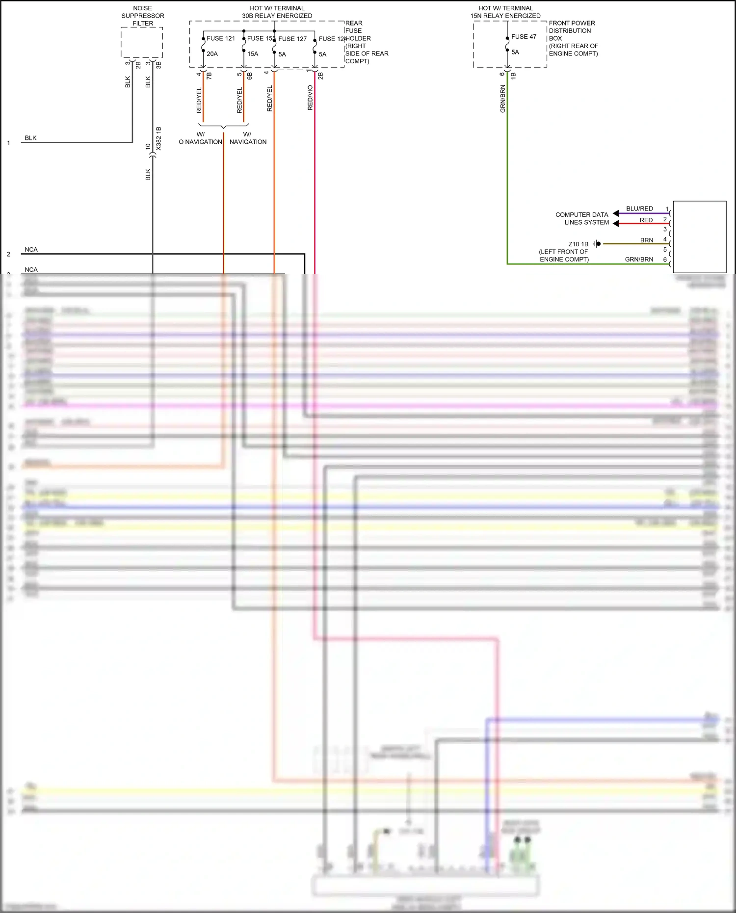 BMW 3 series GT F34 (2011-2016) front power distribution box wiring diagram  (49 of 50)