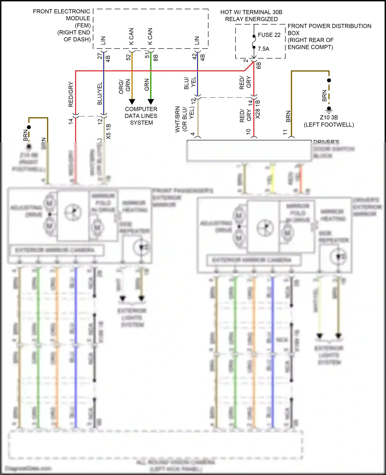 BMW 3 series GT F34 (2011-2016) front power distribution box wiring diagram  (46 of 50)