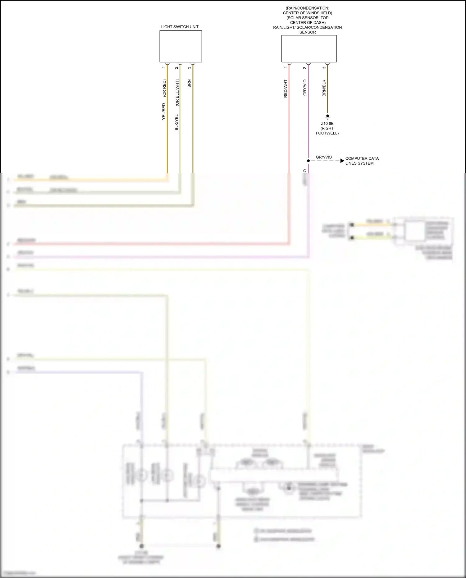 BMW 3 series GT F34 (2011-2016) rain/light/ solar/condensation sensor wiring diagram  (1 of 1)