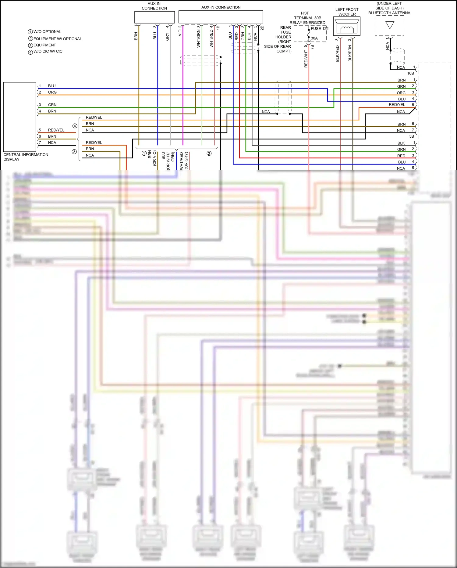 BMW 3 series GT F34 (2011-2016) right front mid-range speaker wiring diagram  (14 of 20)