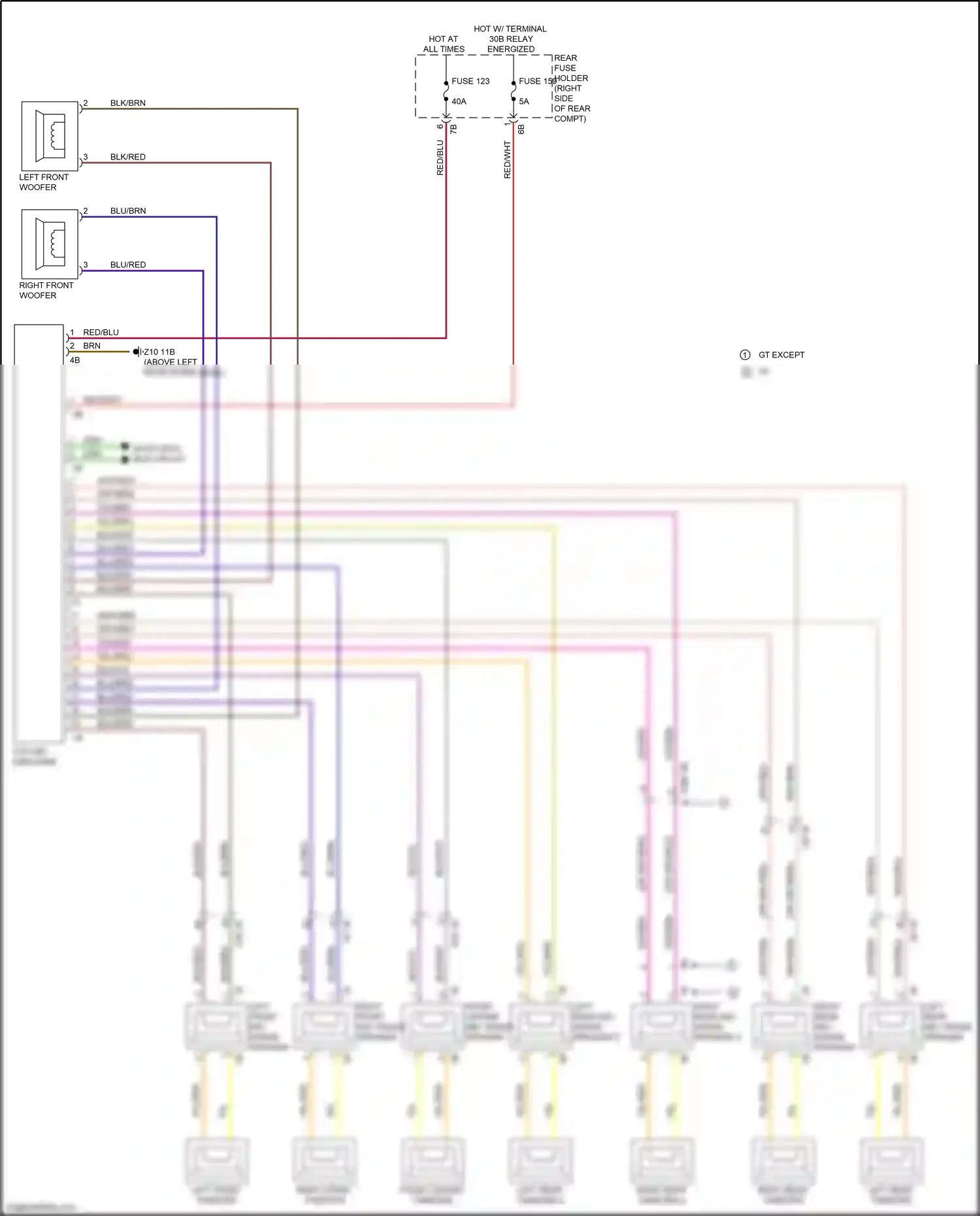 BMW 3 series GT F34 (2011-2016) right front mid-range speaker wiring diagram  (20 of 20)