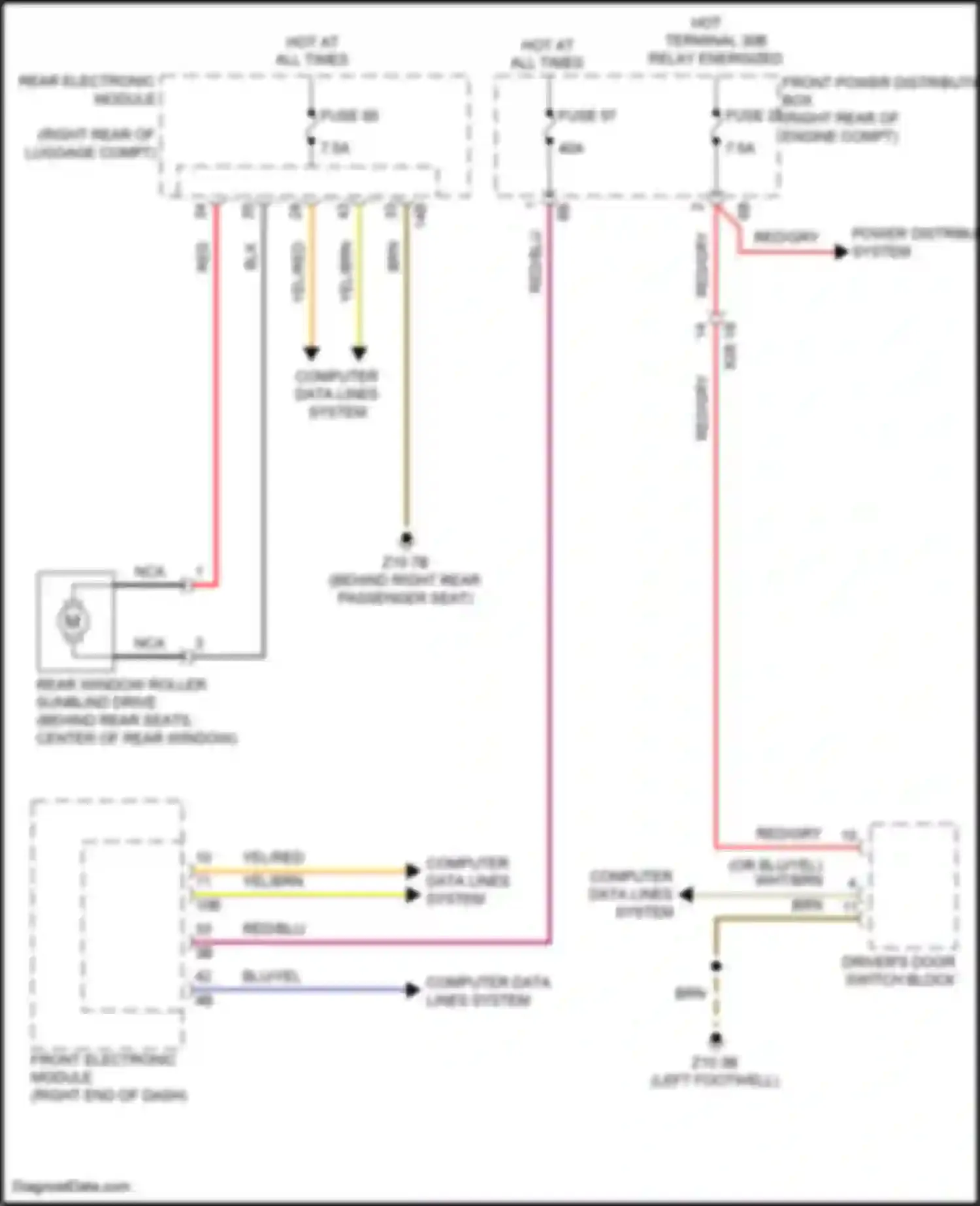 Wiring diagram driver's door switch block for BMW 3 series F30/F31 facelift (2015-2020) (10 of 11)