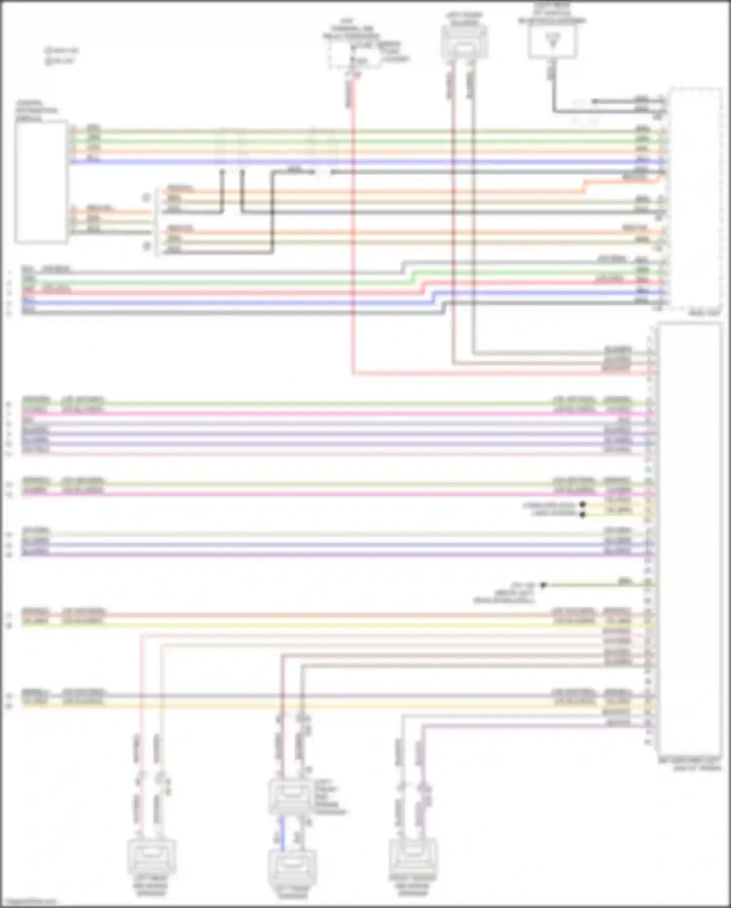 Wiring diagram left front mid-range speaker for BMW 3 series F30/F31 facelift (2015-2020) (4 of 10)