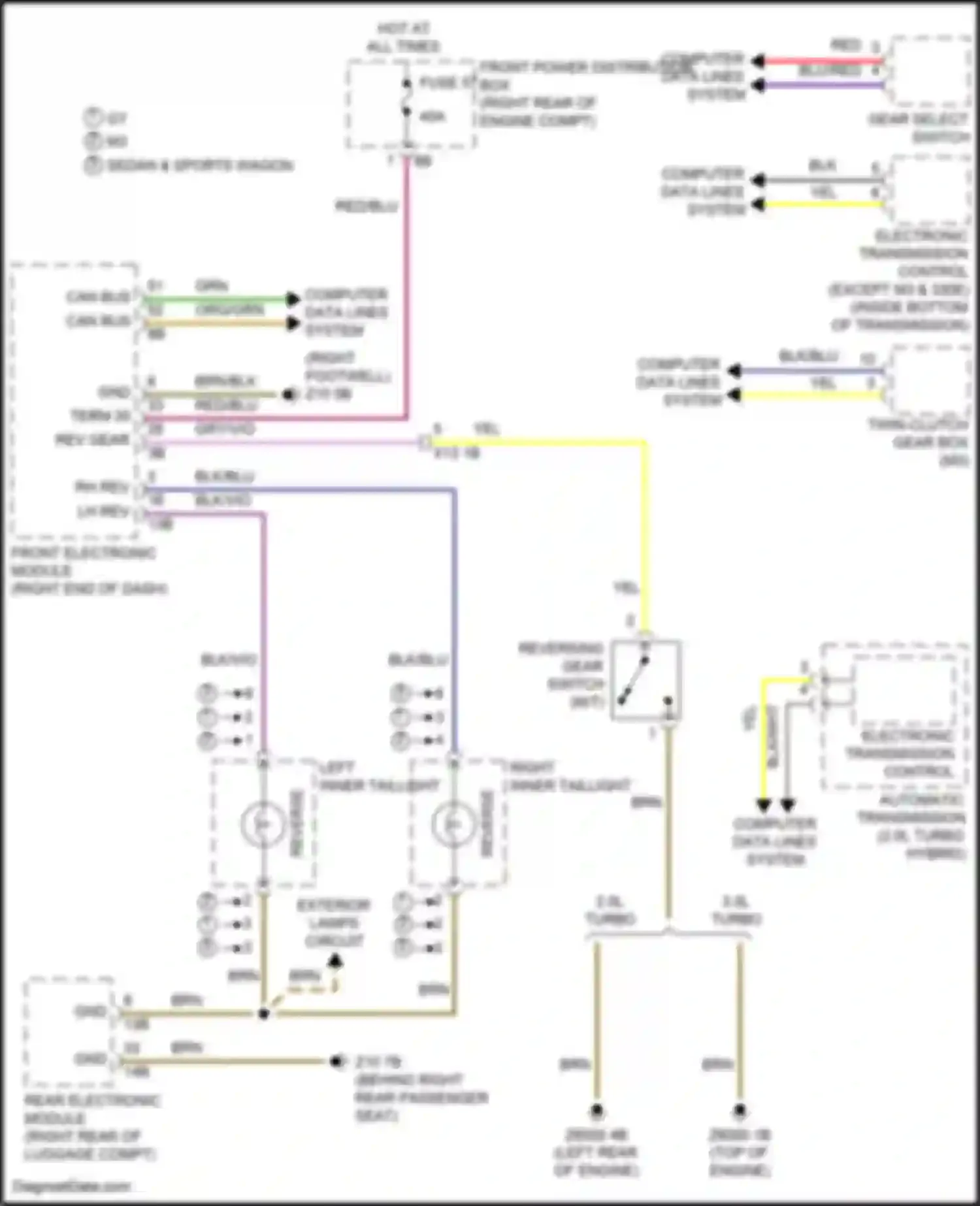 Wiring diagram left inner taillight for BMW 3 series F30/F31 facelift (2015-2020) (1 of 3)