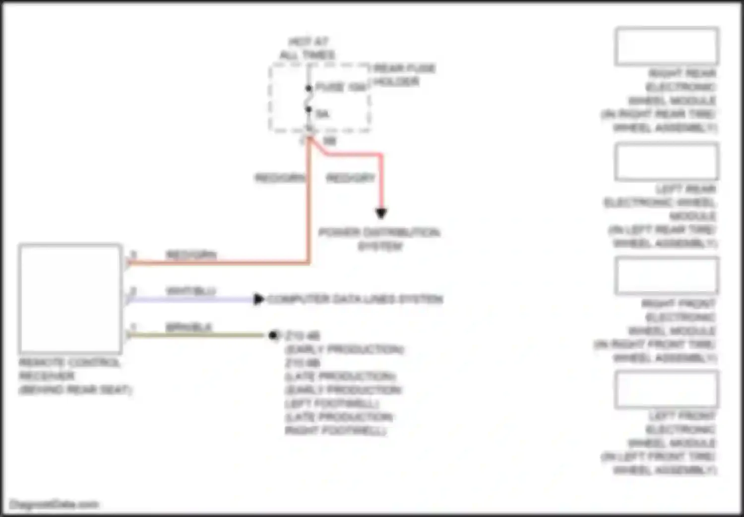 Wiring diagram left rear electronic wheel module for BMW 3 series F30/F31 facelift (2015-2020) (1 of 1)