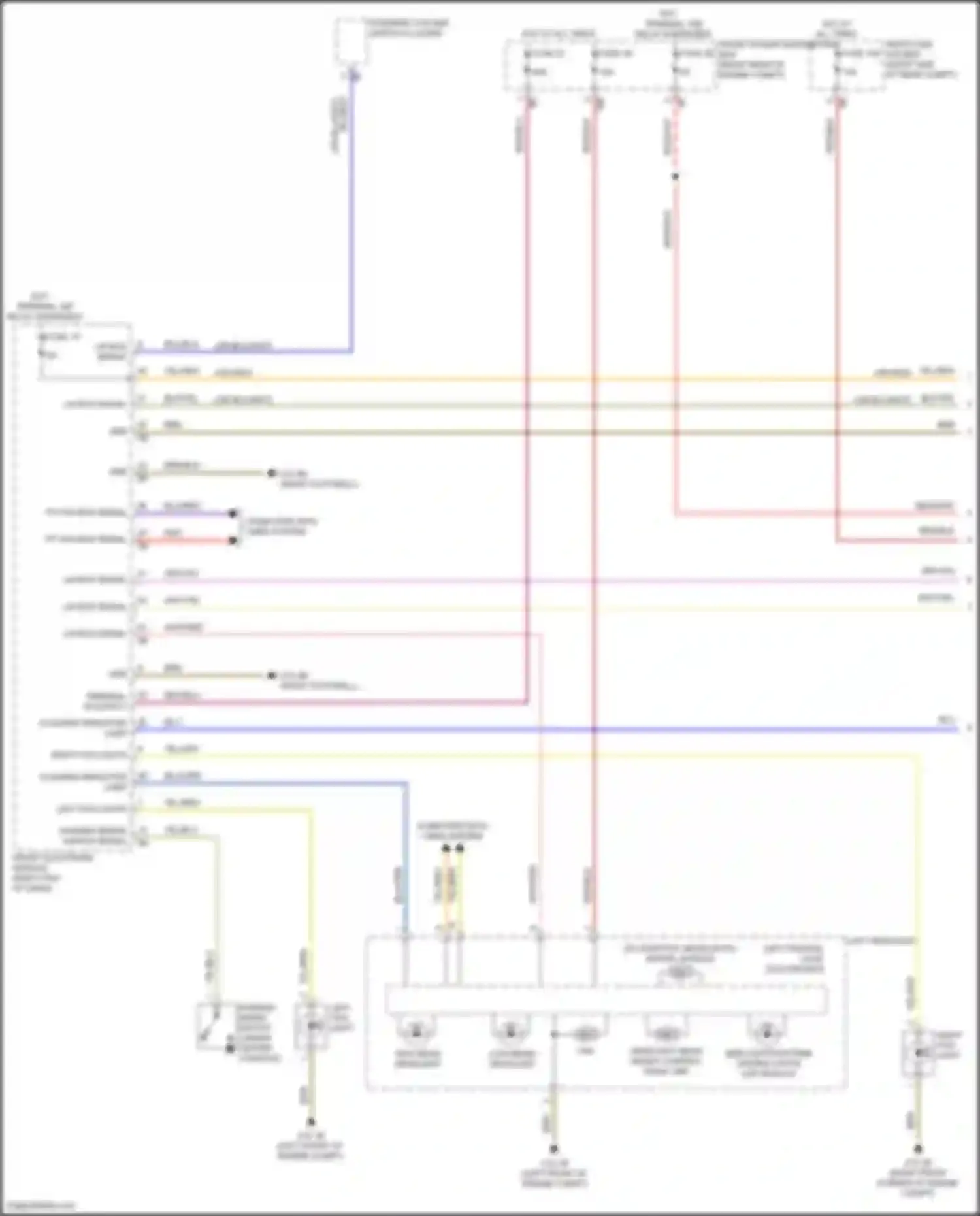 Wiring diagram parking brake switch signal for BMW 3 series F30/F31 facelift (2015-2020) (1 of 3)