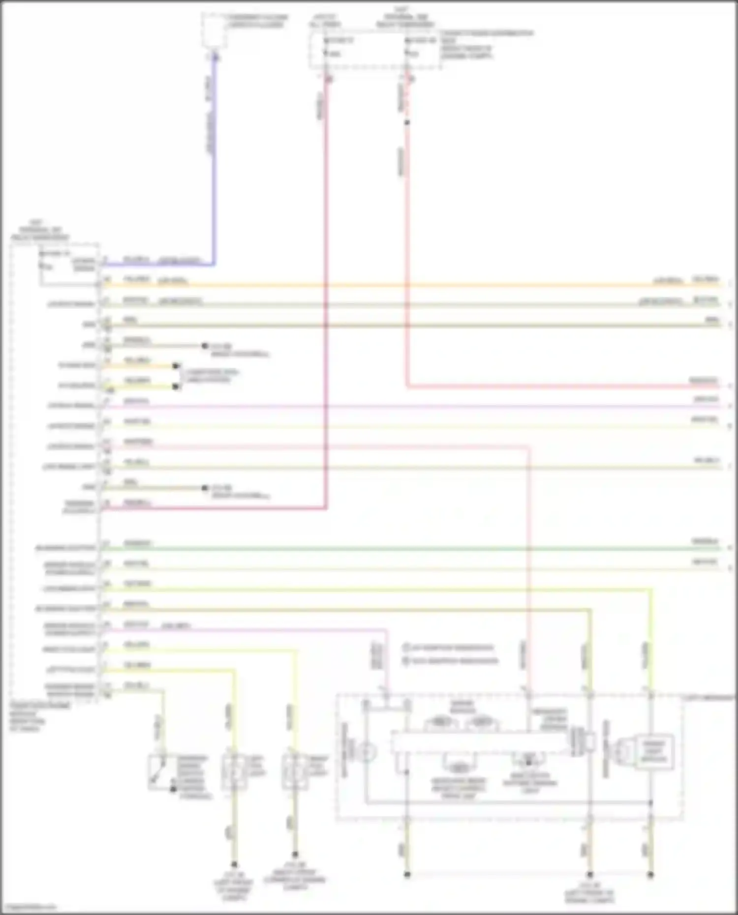 Wiring diagram parking brake switch signal for BMW 3 series F30/F31 facelift (2015-2020) (3 of 3)