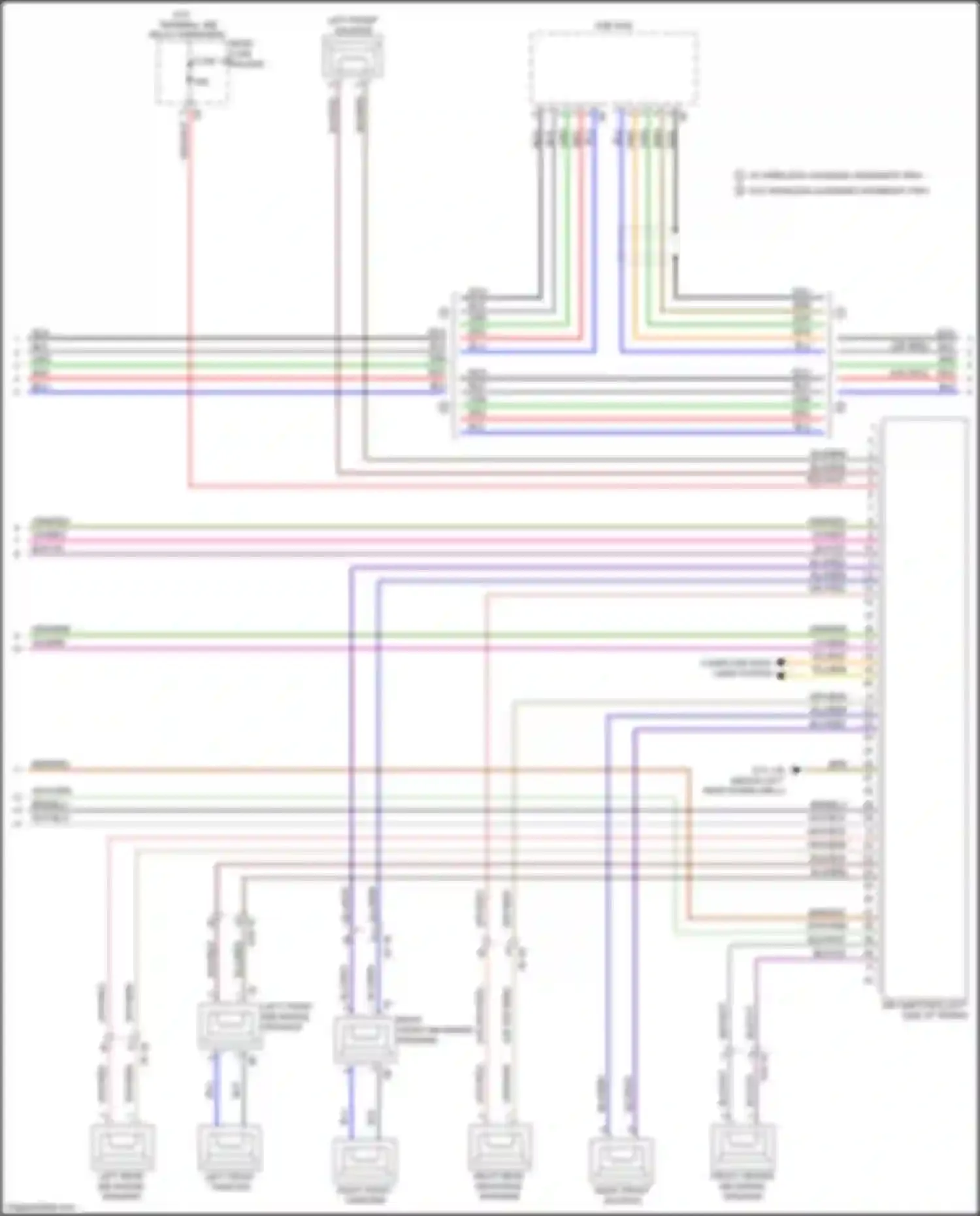 Wiring diagram right front mid-range speaker for BMW 3 series F30/F31 facelift (2015-2020) (3 of 10)