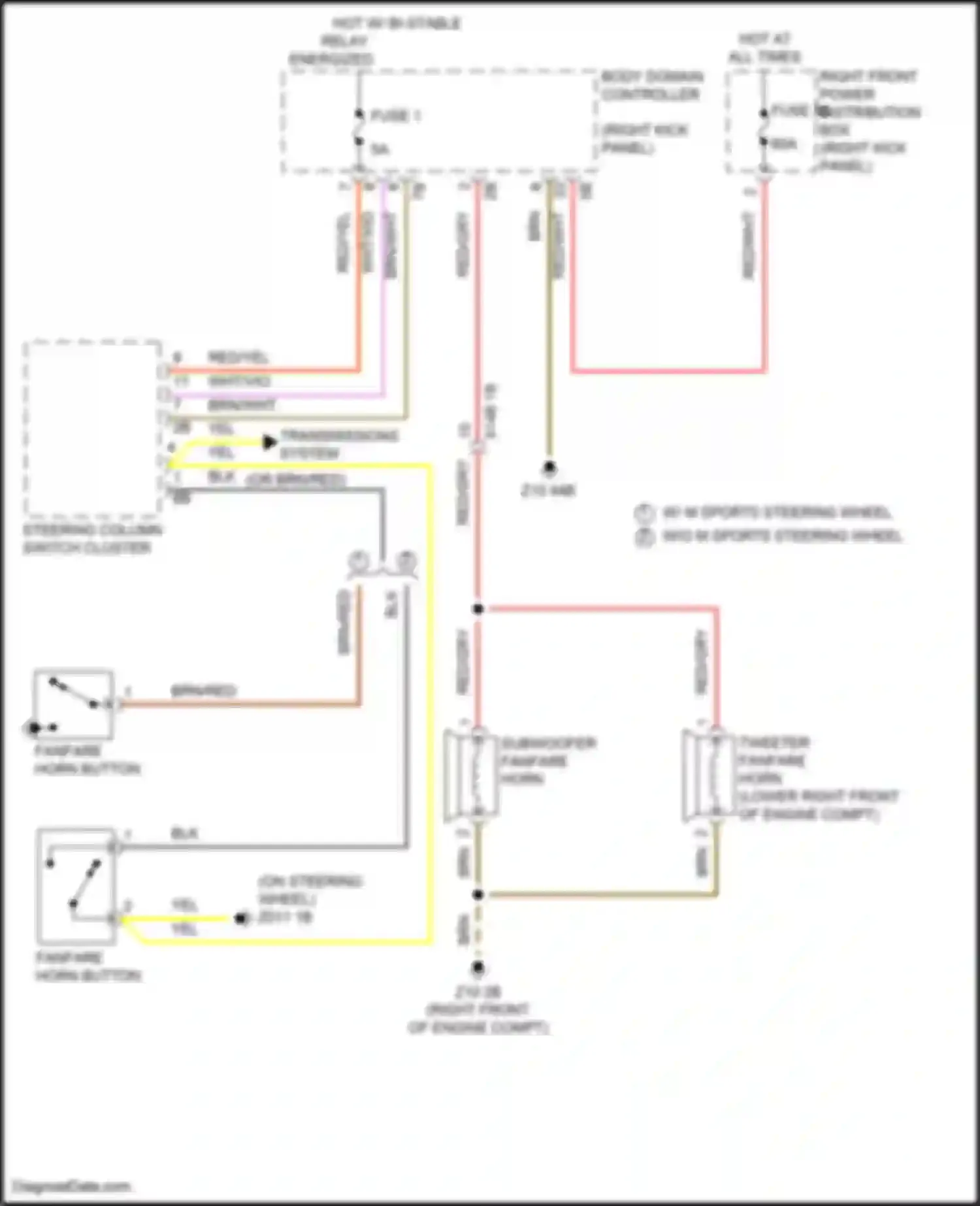 Wiring diagram hot w/ bi-stable relay energized for BMW 3 series G20/G21 facelift (2022-2024) (3 of 24)