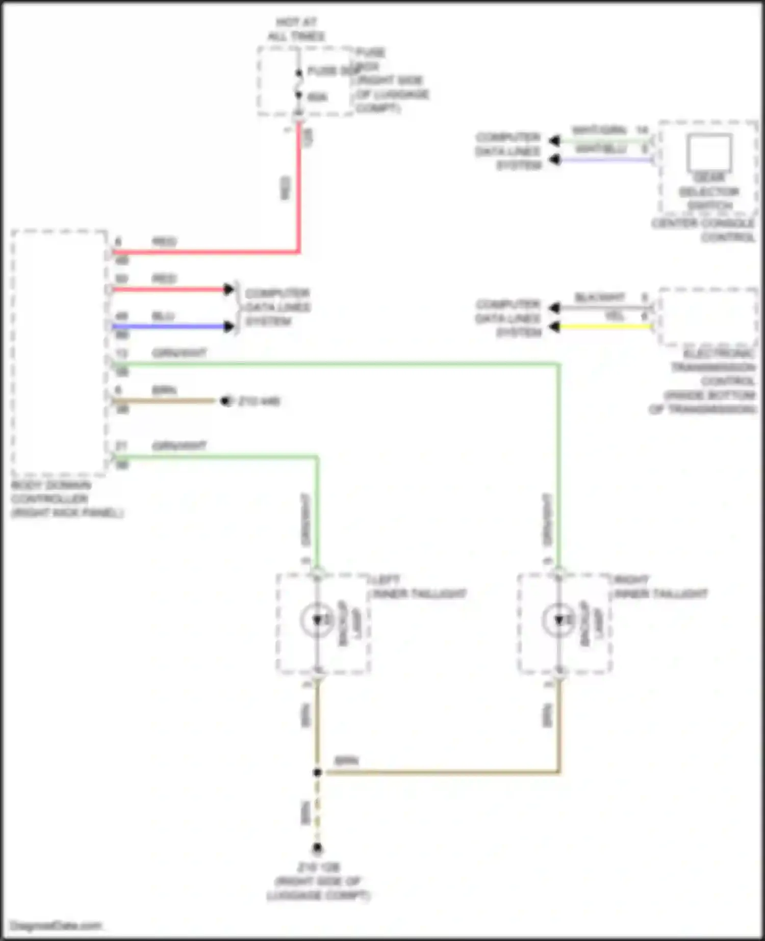 Wiring diagram right inner taillight for BMW 3 series G20/G21 facelift (2022-2024) (1 of 3)