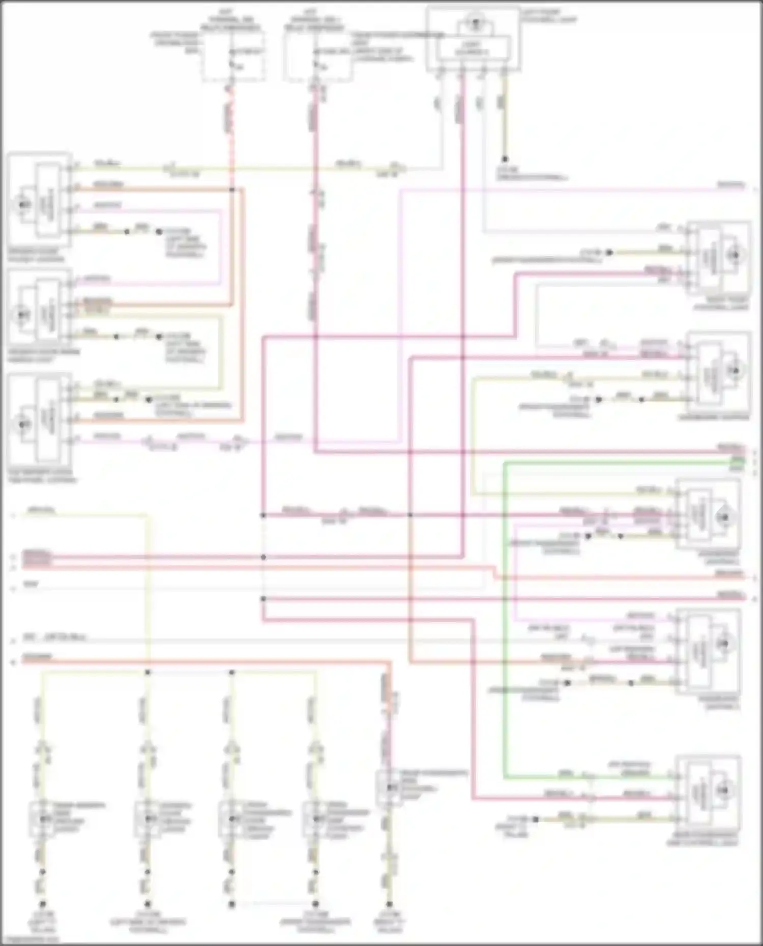 Wiring diagram driver's door inside handle light for BMW 3 series G20/G21 (2018-2023) (1 of 2)