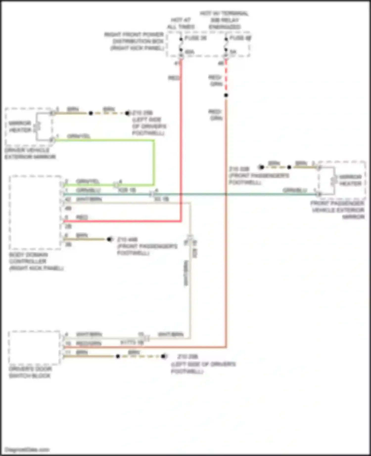 Wiring diagram front passenger vehicle exterior mirror for BMW 3 series G20/G21 (2018-2023) (6 of 9)