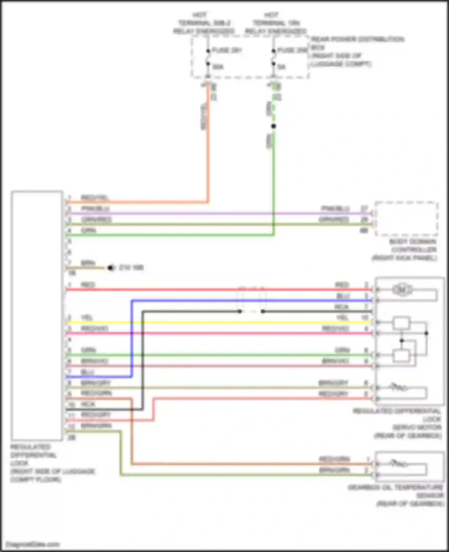 Wiring diagram regulated differential lock for BMW 3 series G20/G21 (2018-2023) (5 of 5)
