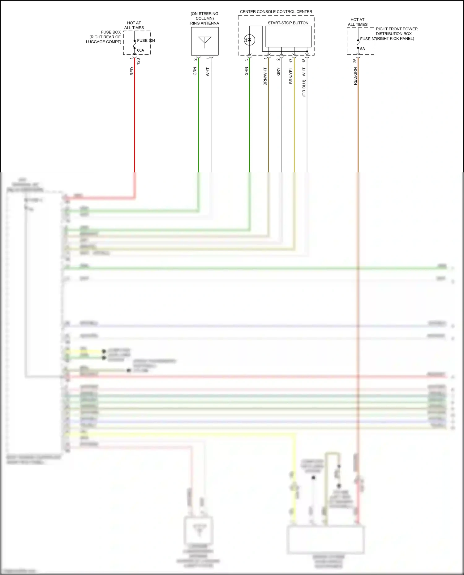 Wiring diagram start-stop button for BMW 3 series G20/G21 (2018-2023) (1 of 3)