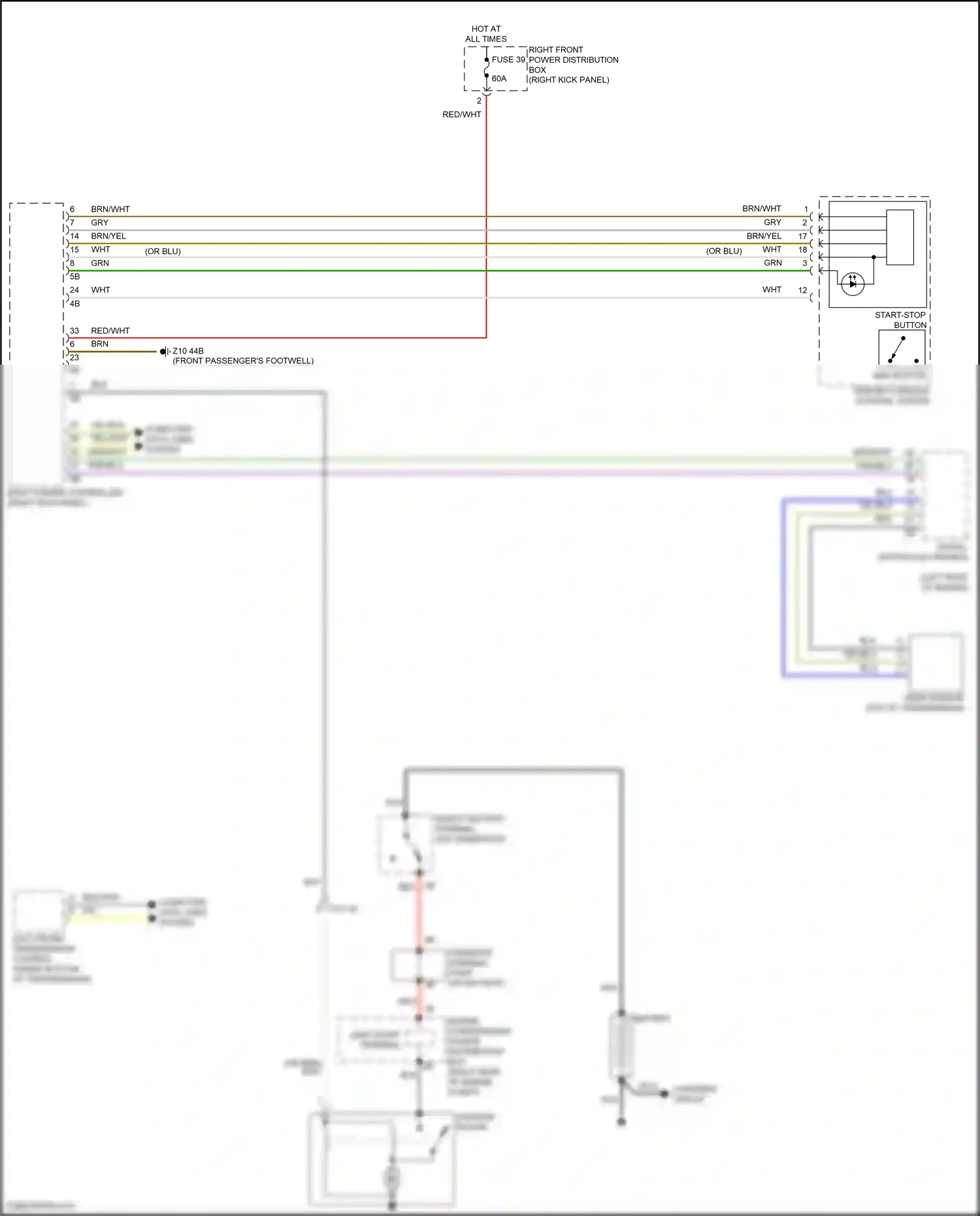 Wiring diagram start-stop button for BMW 3 series G20/G21 (2018-2023) (3 of 3)