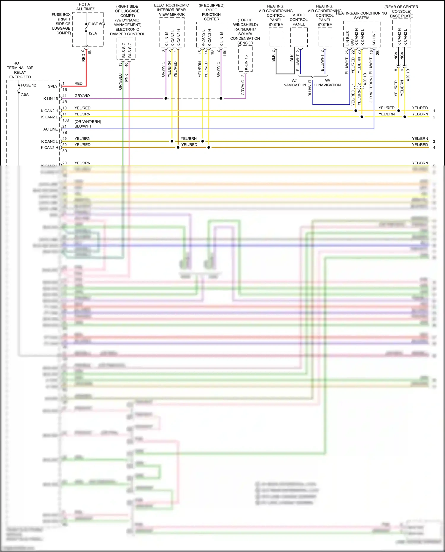 Wiring diagram audio control panel for BMW 4 series Gran Coupe F36 facelift (2017-2020) (2 of 2)
