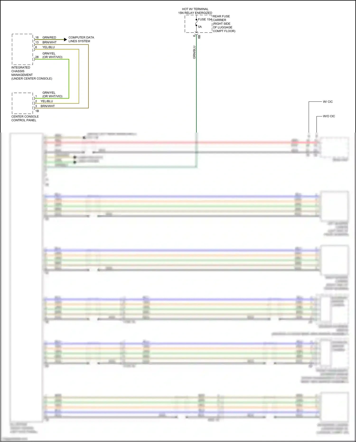 Wiring diagram center console control panel for BMW 4 series Gran Coupe F36 facelift (2017-2020) (2 of 5)