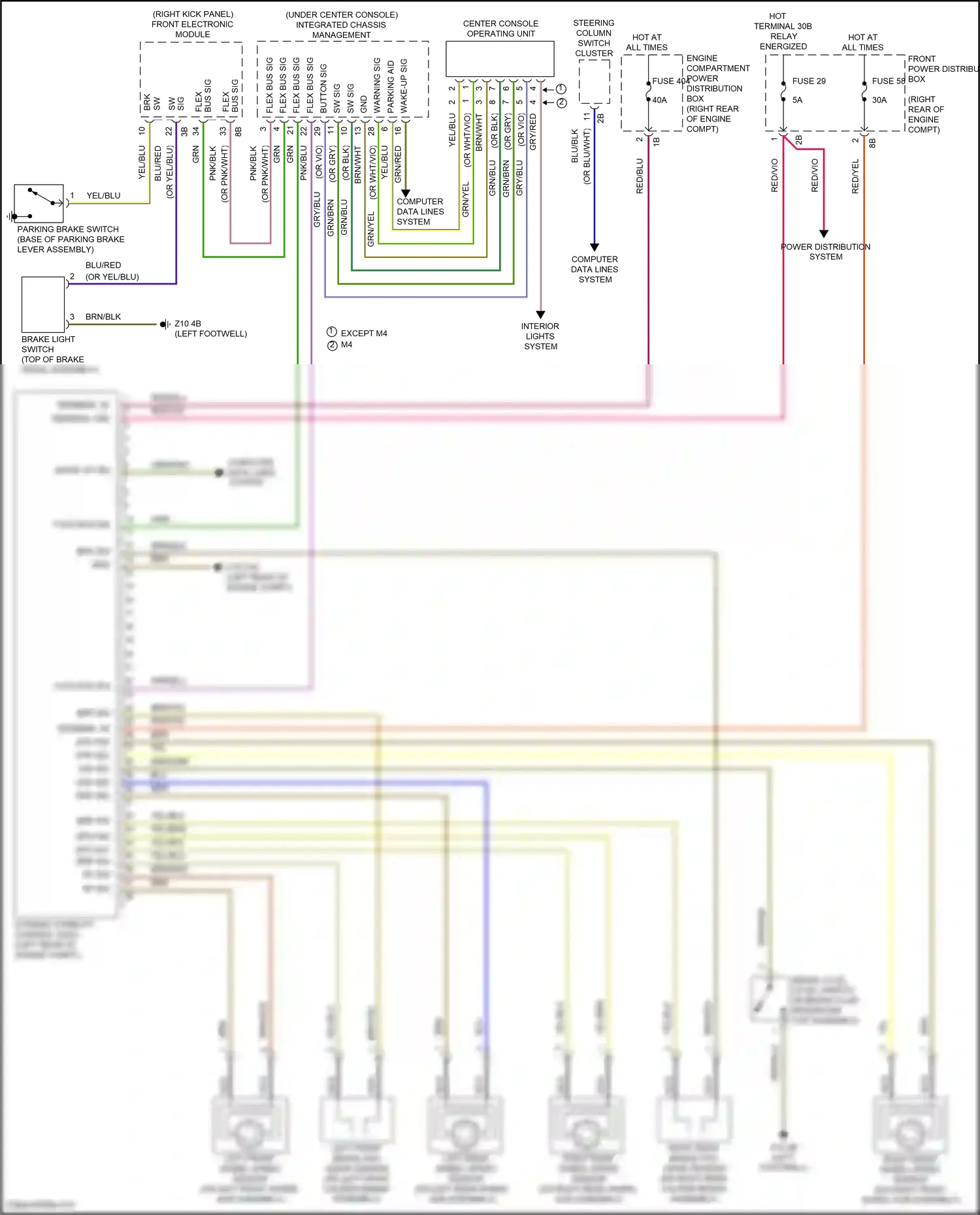 BMW 4 series Gran Coupe F36 facelift (2017-2020) computer data lines system wiring diagram  (31 of 94)