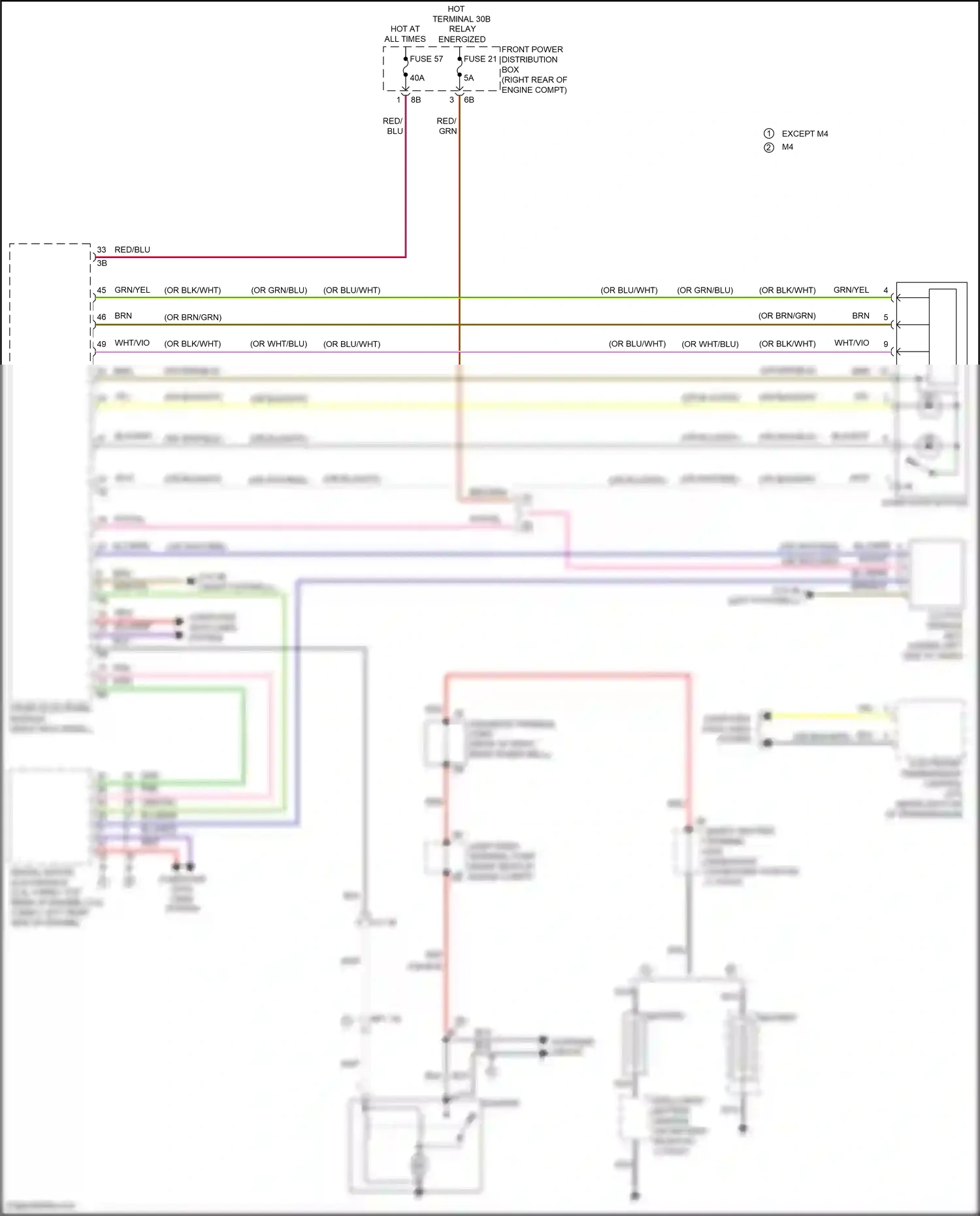 Wiring diagram front electronic module for BMW 4 series Gran Coupe F36 facelift (2017-2020) (38 of 41)