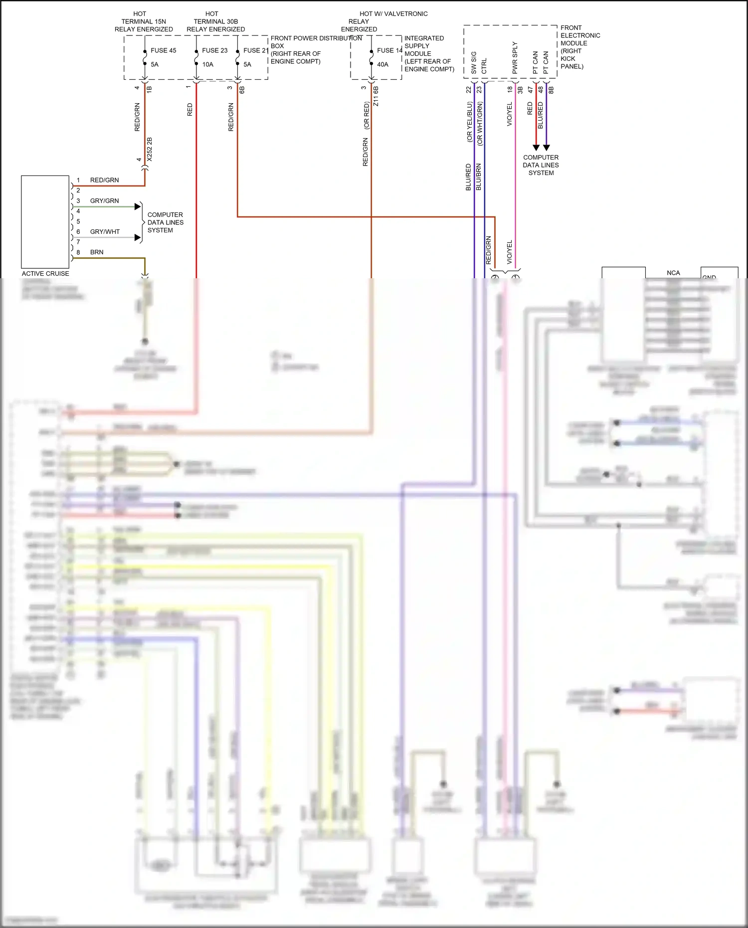 Wiring diagram front electronic module for BMW 4 series Gran Coupe F36 facelift (2017-2020) (4 of 41)