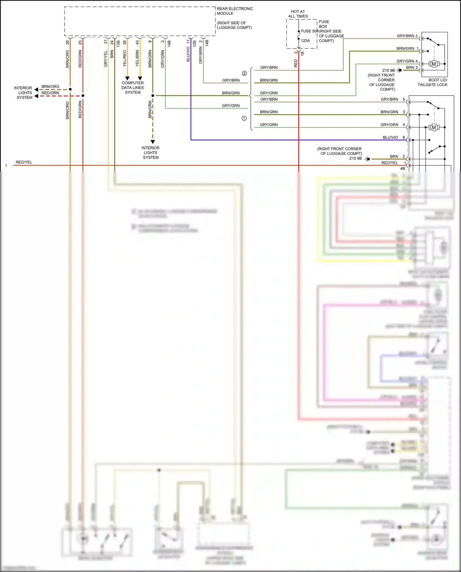 Wiring diagram front electronic module for BMW 4 series Gran Coupe F36 facelift (2017-2020) (40 of 41)