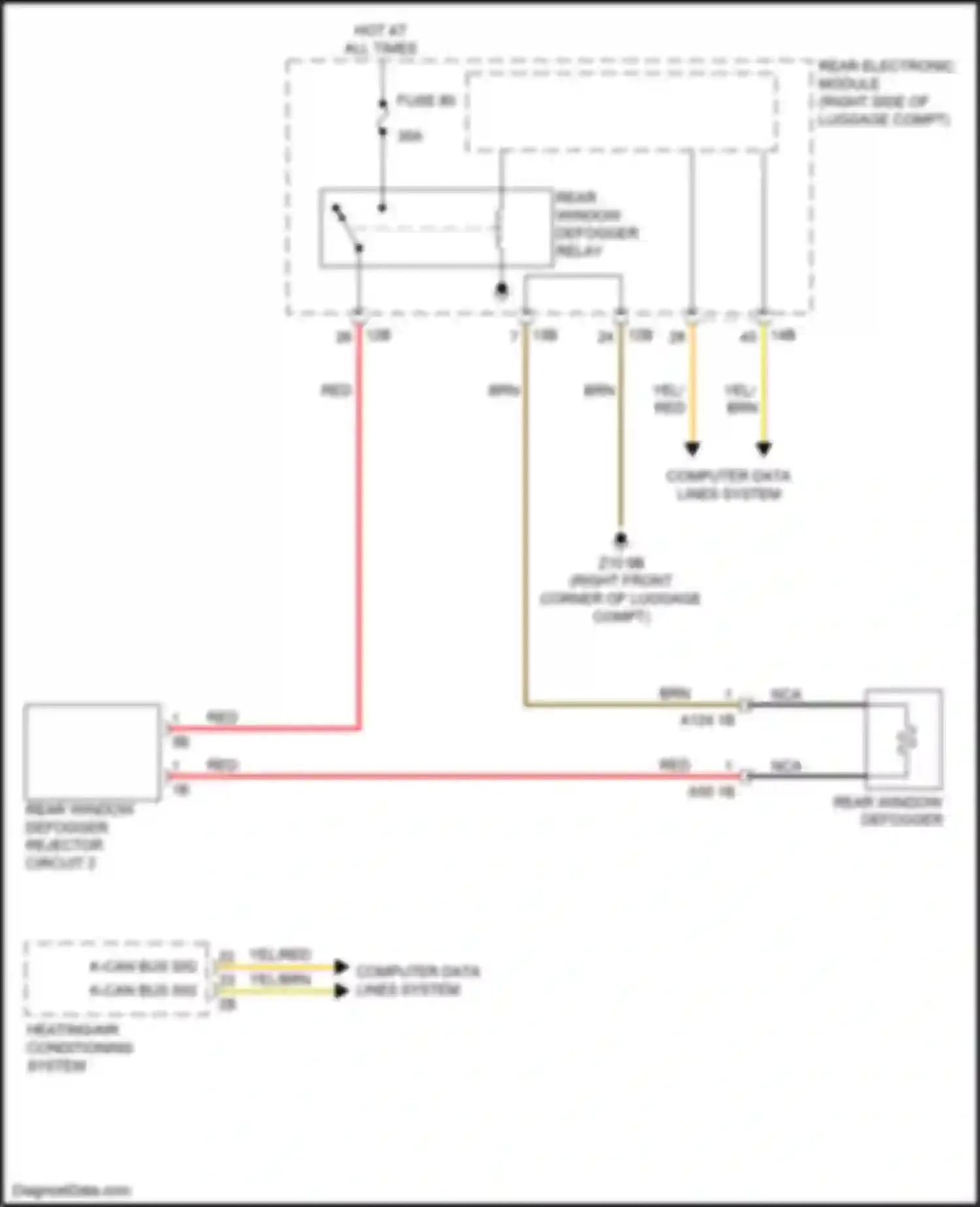 Wiring diagram rear window defogger rejector circuit 2 for BMW 4 series Gran Coupe F36 facelift (2017-2020) (9 of 9)