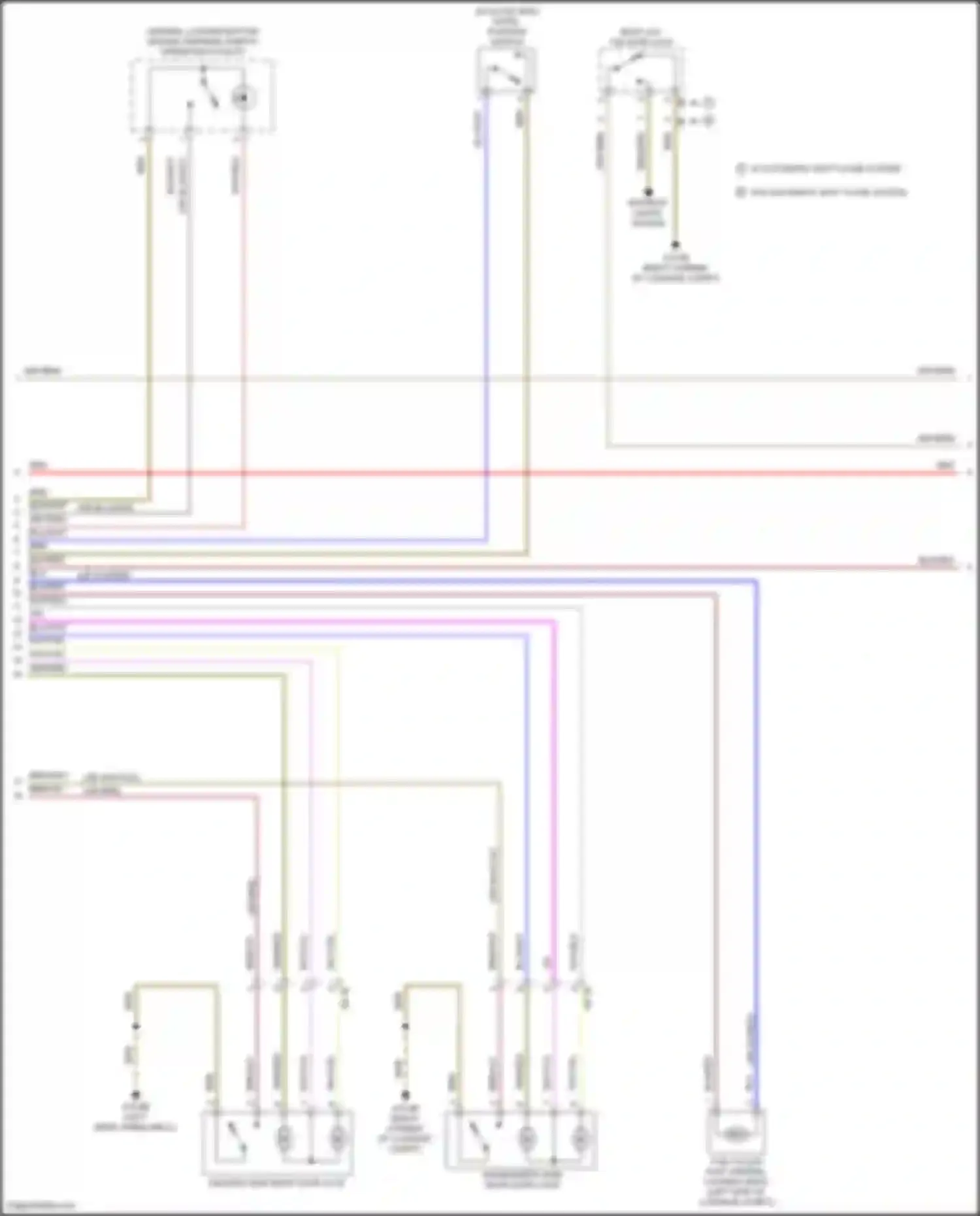 Wiring diagram central locking button hazard warning switch operating facility for BMW 4 series Gran Coupe F36 (2013-2017) (1 of 2)