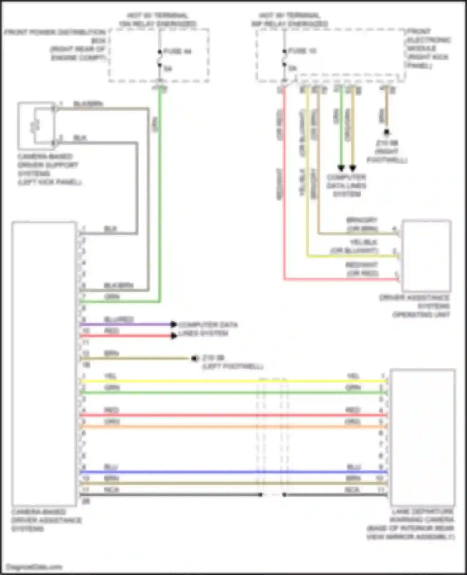 Wiring diagram driver assistance systems operating unit for BMW 4 series Gran Coupe F36 (2013-2017) (1 of 2)