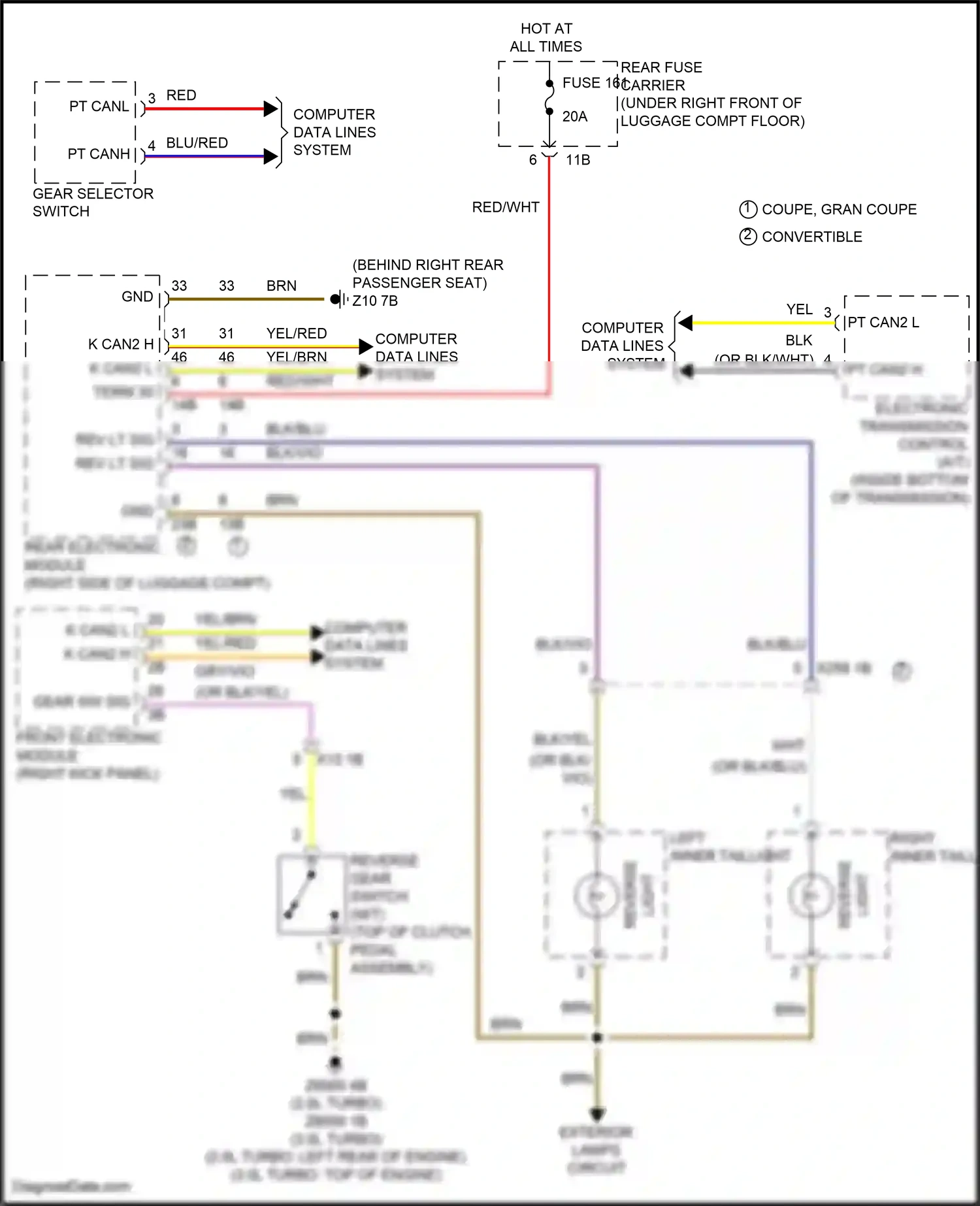 Wiring diagram front electronic module for BMW 4 series Gran Coupe F36 (2013-2017) (11 of 45)