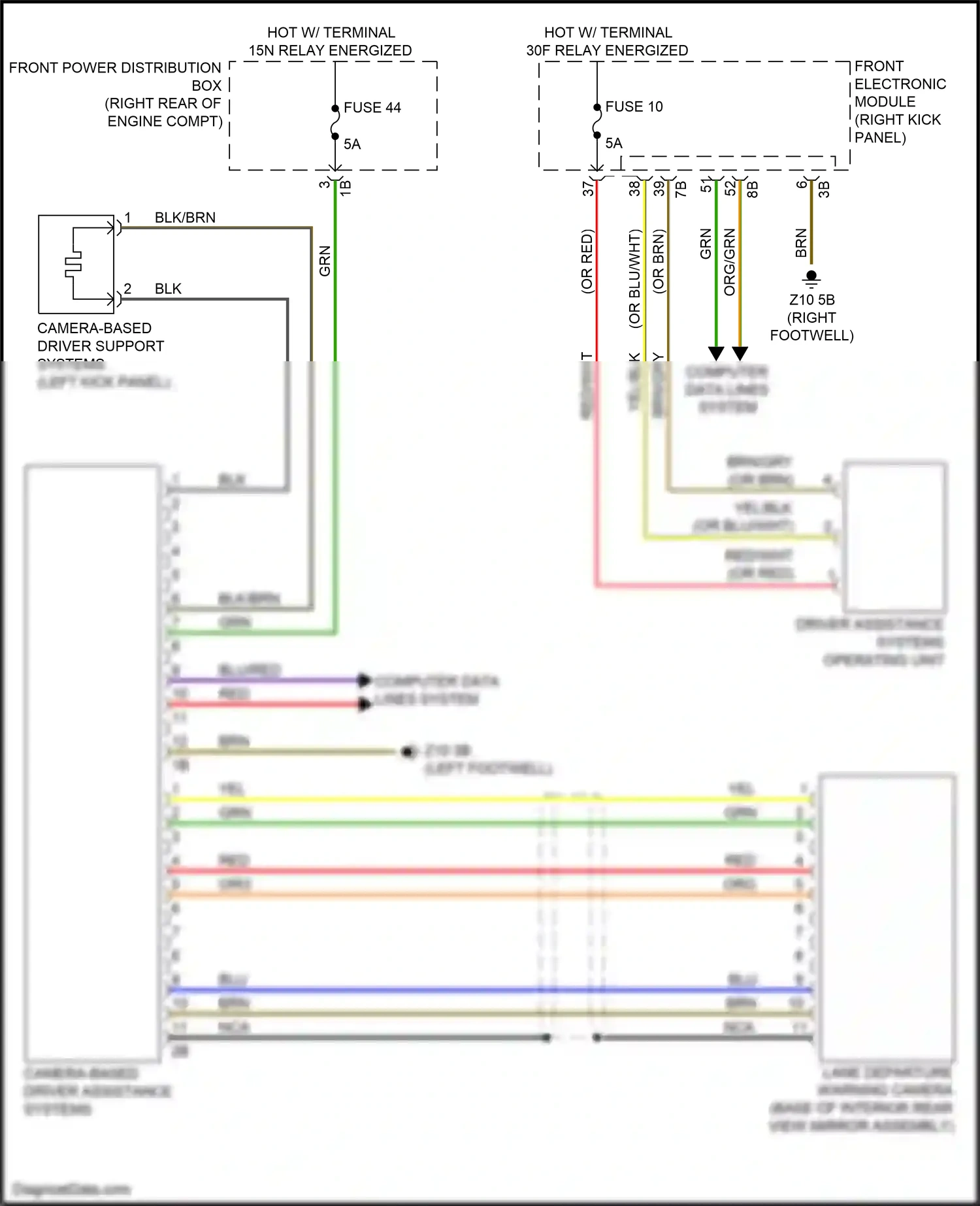 Wiring diagram front electronic module for BMW 4 series Gran Coupe F36 (2013-2017) (25 of 45)