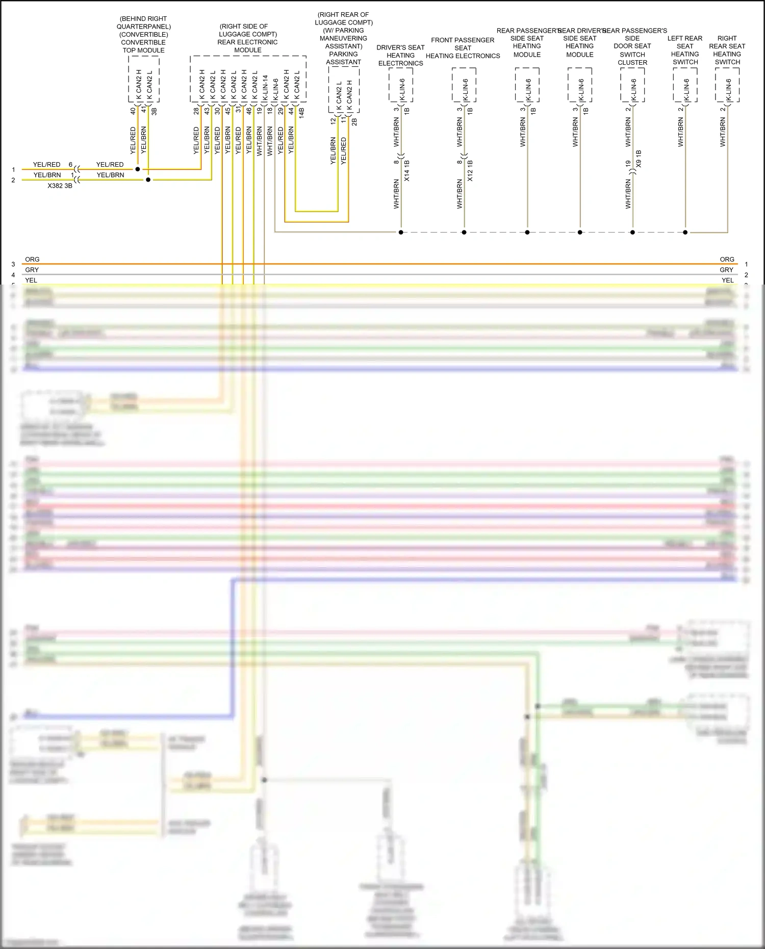 Wiring diagram front passenger seat heating electronics for BMW 4 series Gran Coupe F36 (2013-2017) (1 of 1)