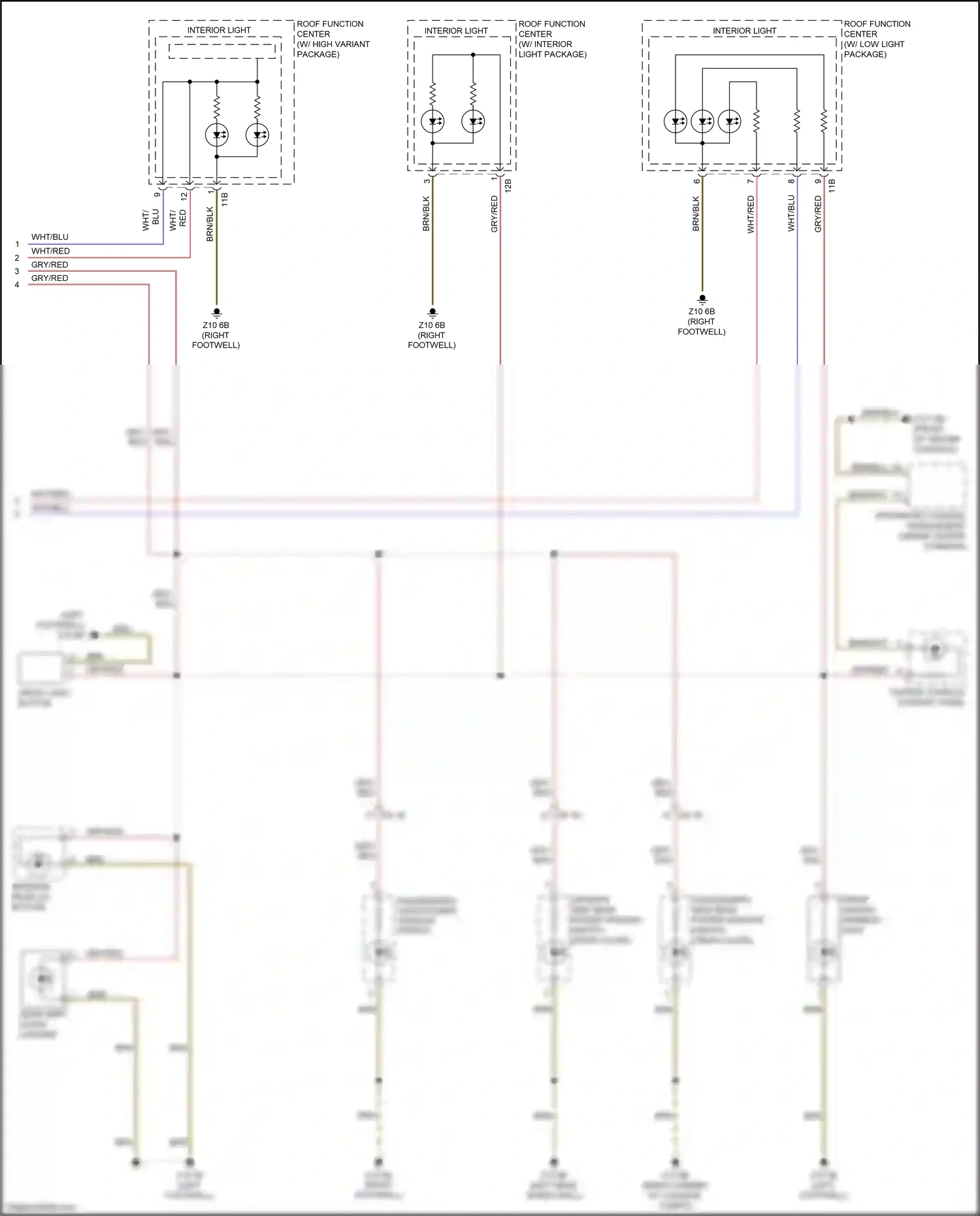 Wiring diagram interior light) for BMW 4 series Gran Coupe F36 (2013-2017) (2 of 3)
