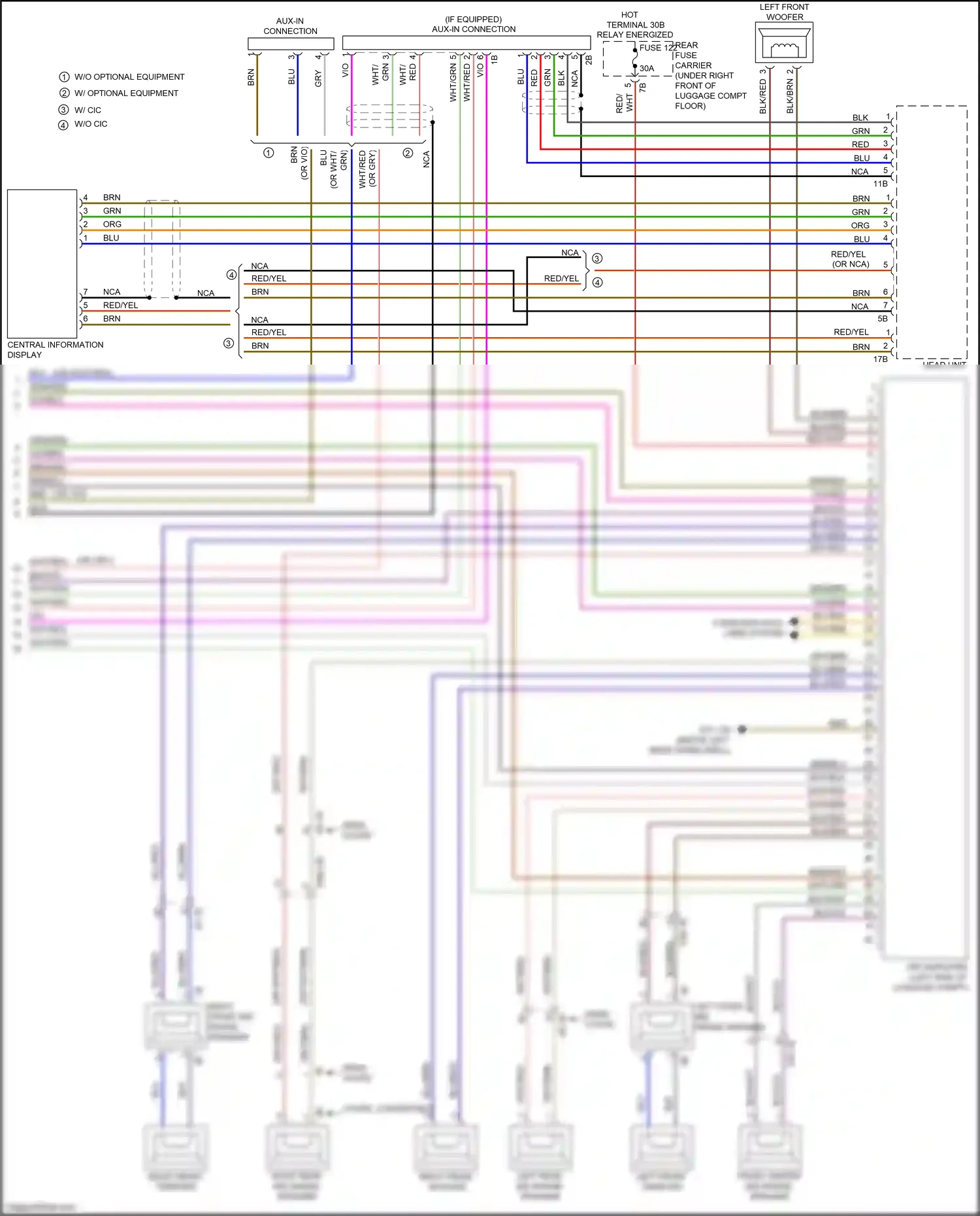 Wiring diagram left front woofer for BMW 4 series Gran Coupe F36 (2013-2017) (3 of 10)