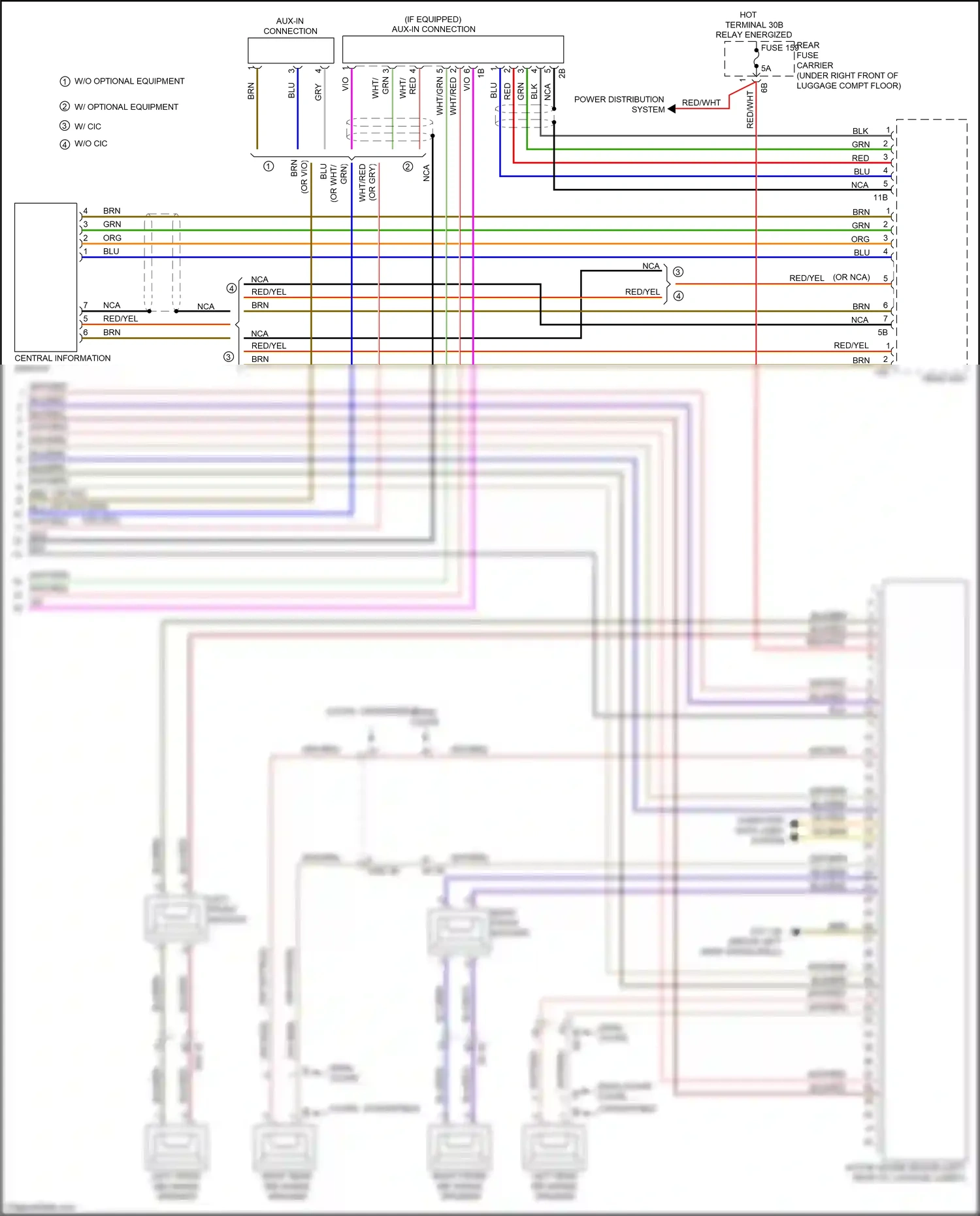 Wiring diagram left rear mid-range speaker for BMW 4 series Gran Coupe F36 (2013-2017) (1 of 10)