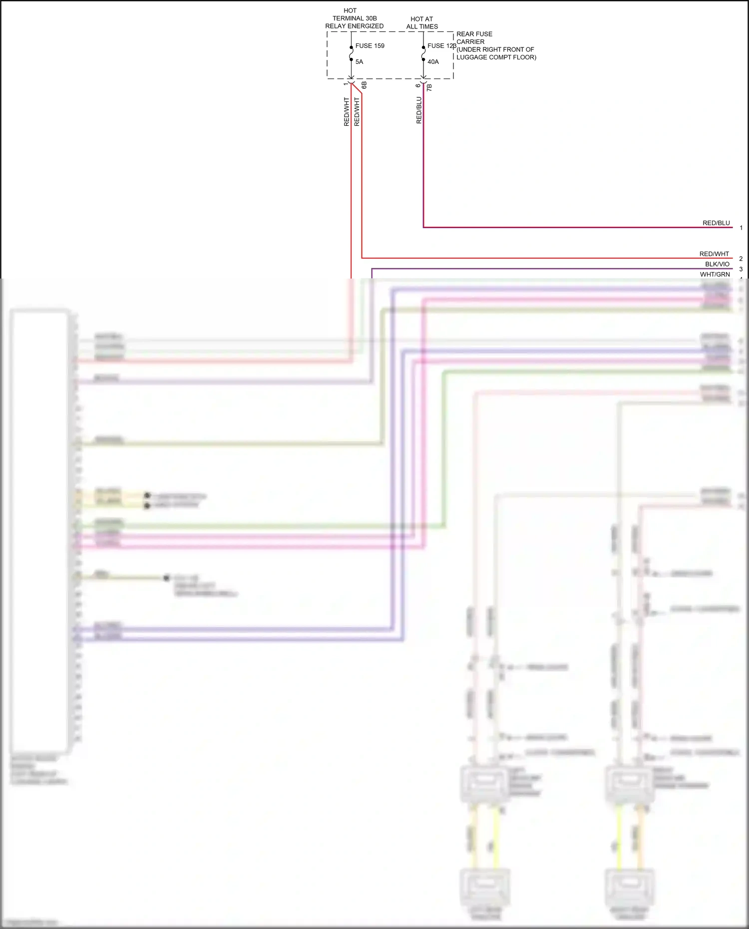 Wiring diagram left rear mid-range speaker for BMW 4 series Gran Coupe F36 (2013-2017) (9 of 10)