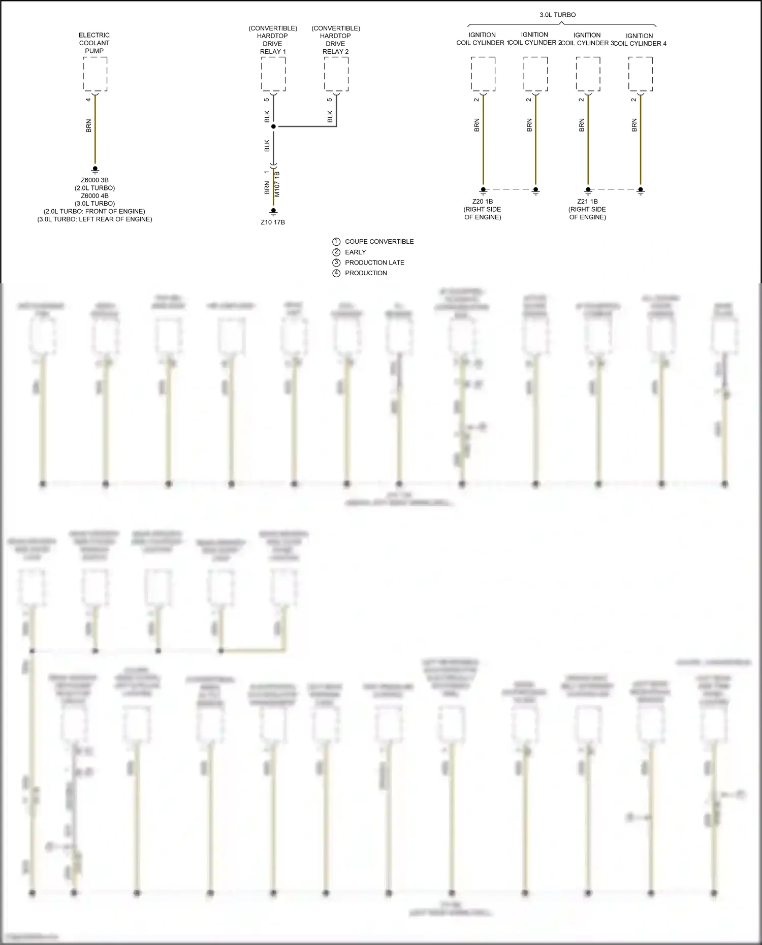 Wiring diagram left rear side trim panel lighting for BMW 4 series Gran Coupe F36 (2013-2017) (1 of 2)