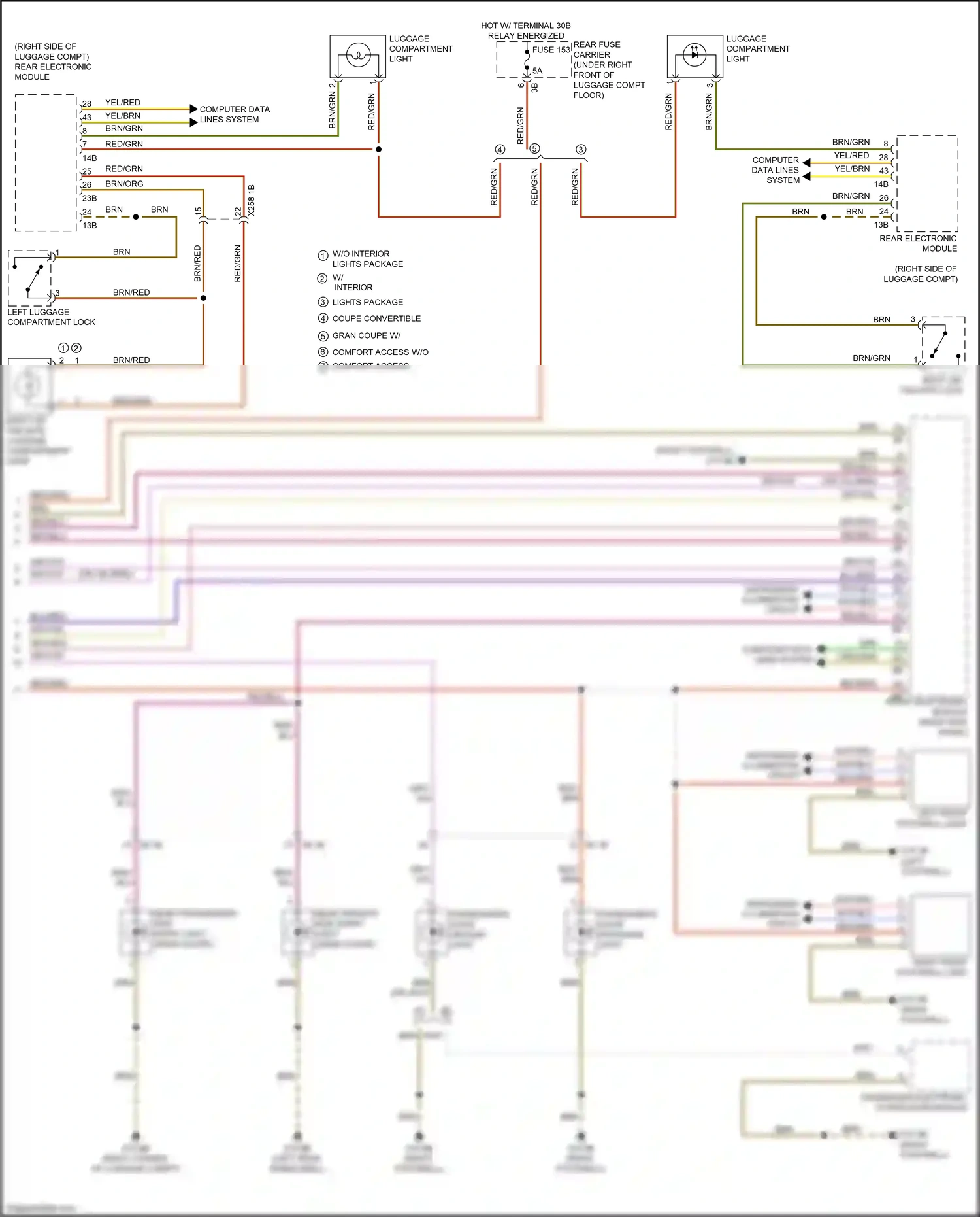 Wiring diagram passenger electronic outer door module for BMW 4 series Gran Coupe F36 (2013-2017) (1 of 1)