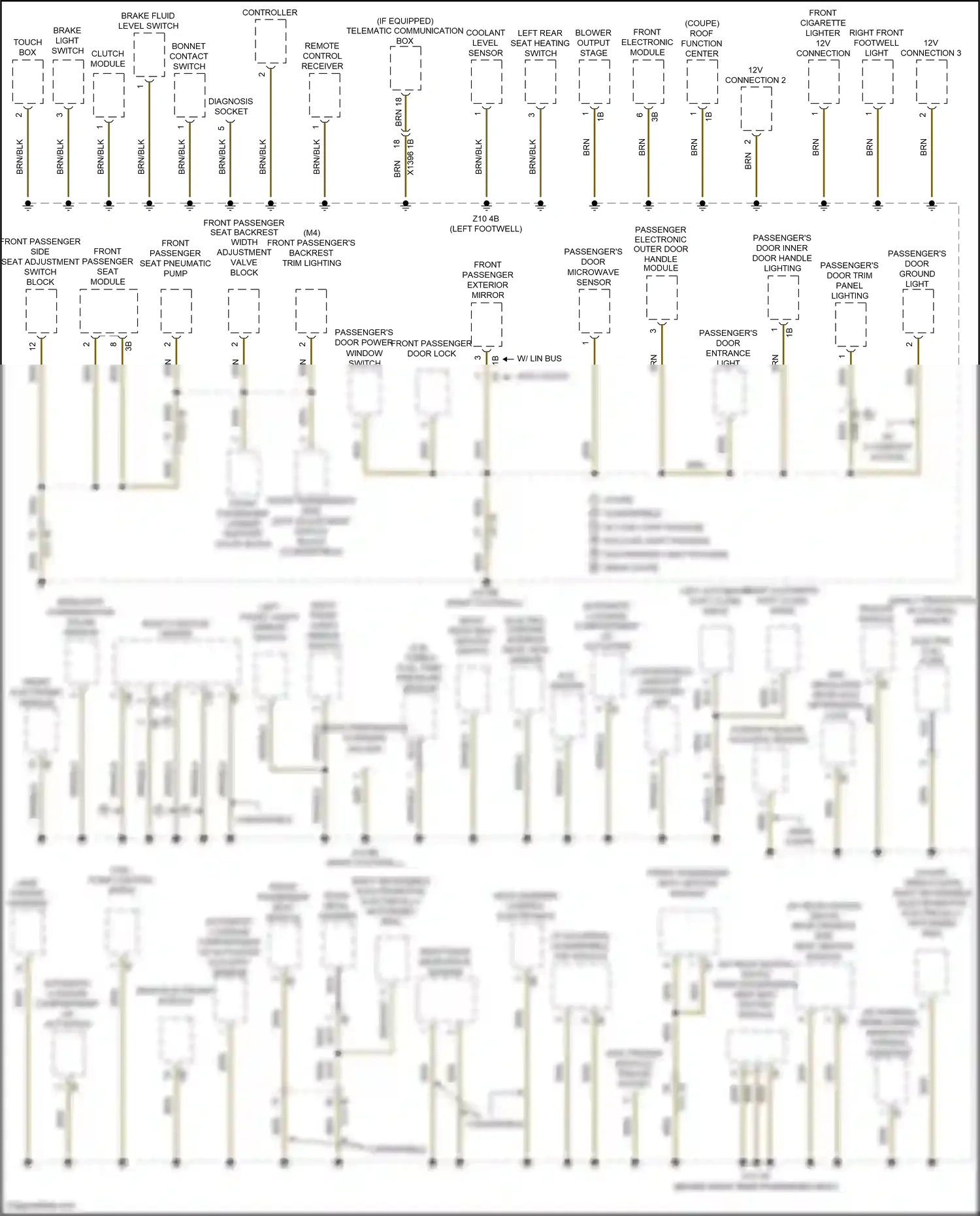 Wiring diagram rain/light/ condensation solar sensor for BMW 4 series Gran Coupe F36 (2013-2017) (2 of 2)