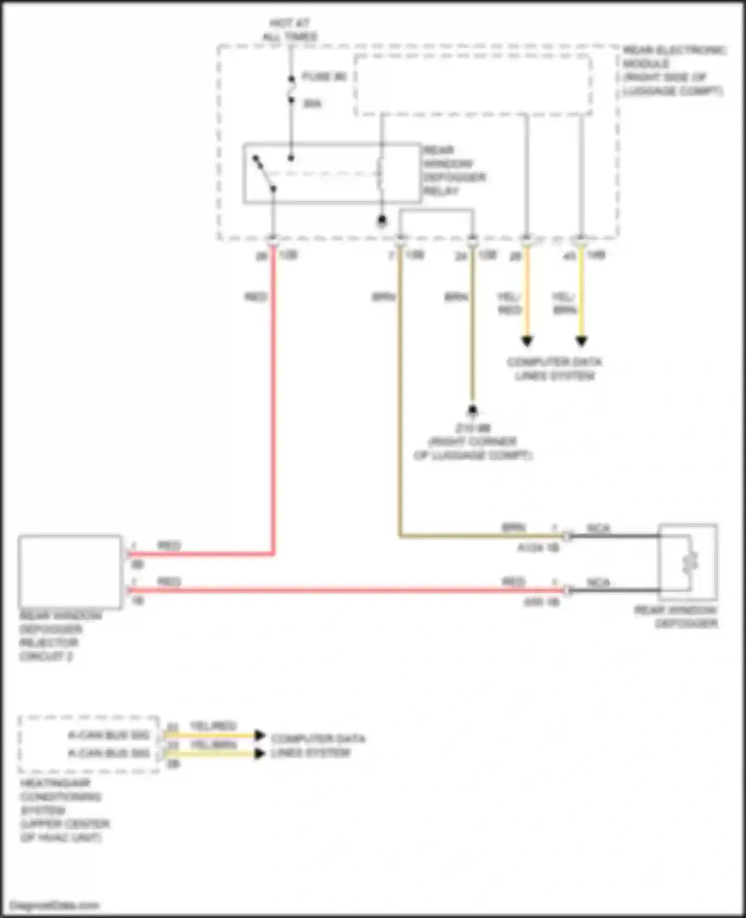 Wiring diagram rear window defogger rejector circuit 2 for BMW 4 series Gran Coupe F36 (2013-2017) (9 of 9)
