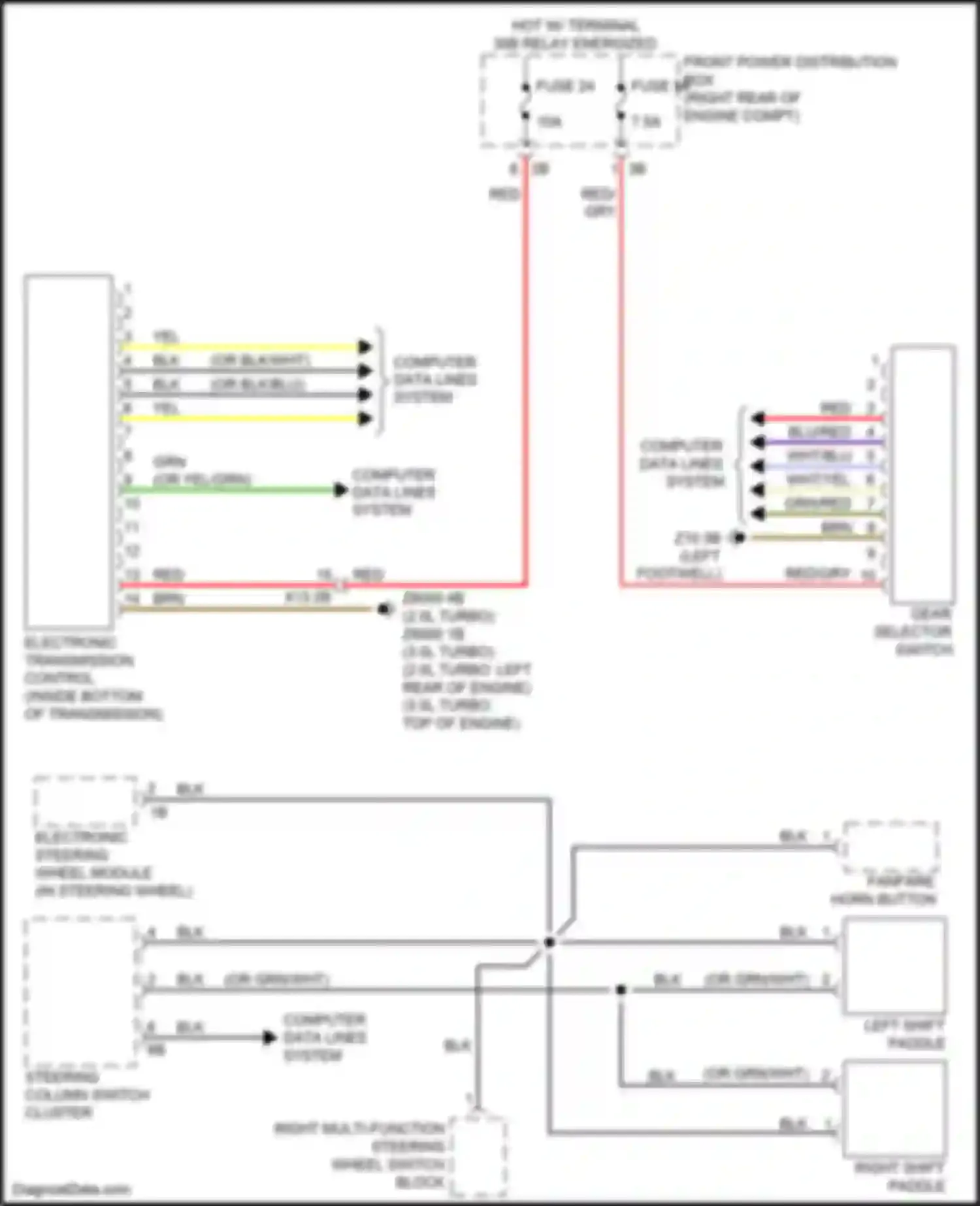 Wiring diagram right multi-function steering wheel switch block for BMW 4 series Gran Coupe F36 (2013-2017) (1 of 5)